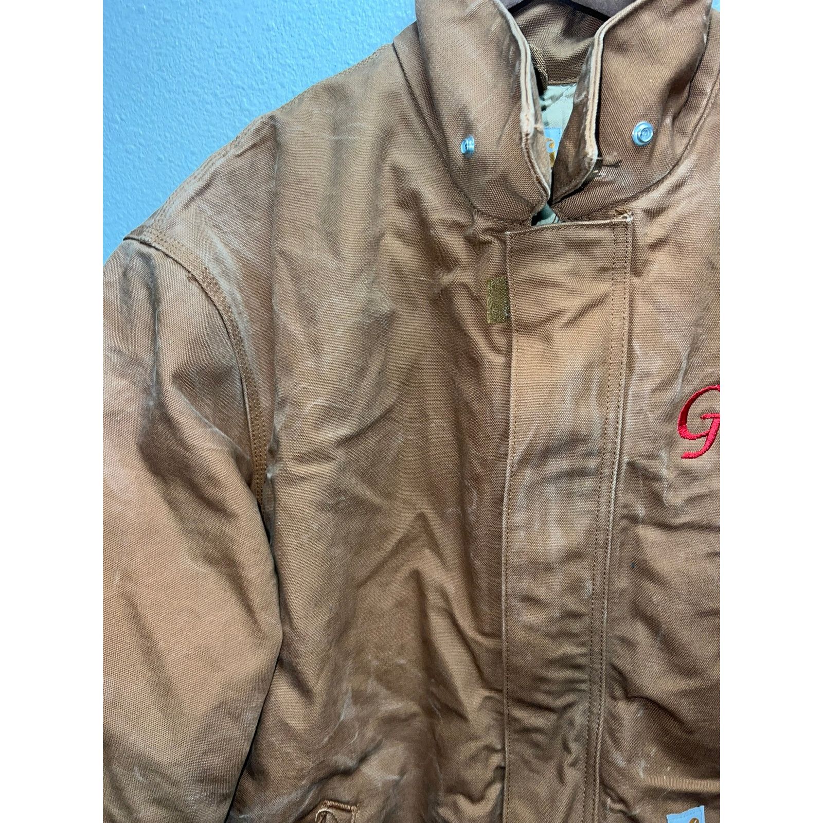 Vintage Carhartt FR Canvas Jacket Bomber Workwear Duck Work Coat XL Size US XL / EU 56 / 4 - 4 Thumbnail