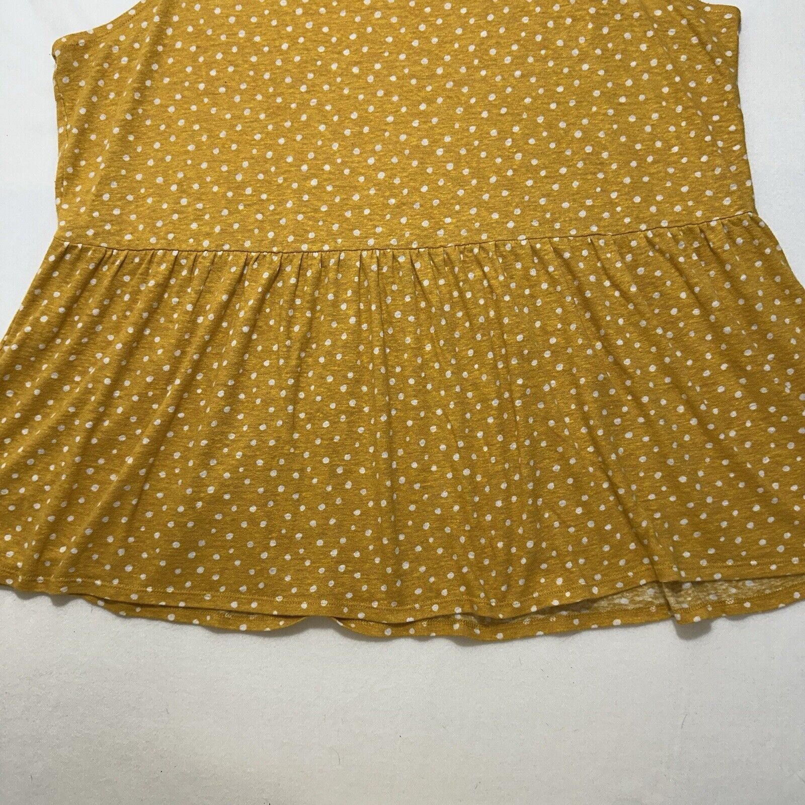 Old Navy Old Navy Women's 3X Yellow White Polka Dot Linen Tank Top Size 3XL / US 20-22 - 7 Thumbnail