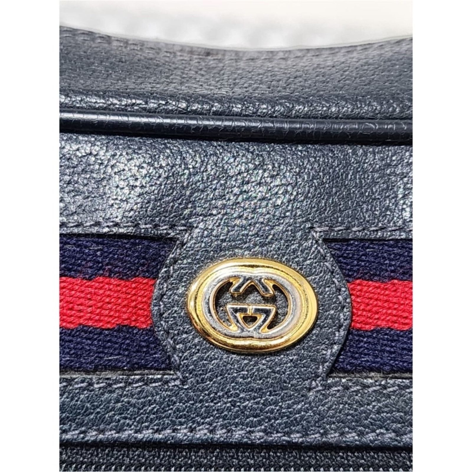 Gucci A GUCCI Vintage Ophidia Shoulder Bag Navy Blue/Grey Shoulder Size ONE SIZE - 9 Thumbnail