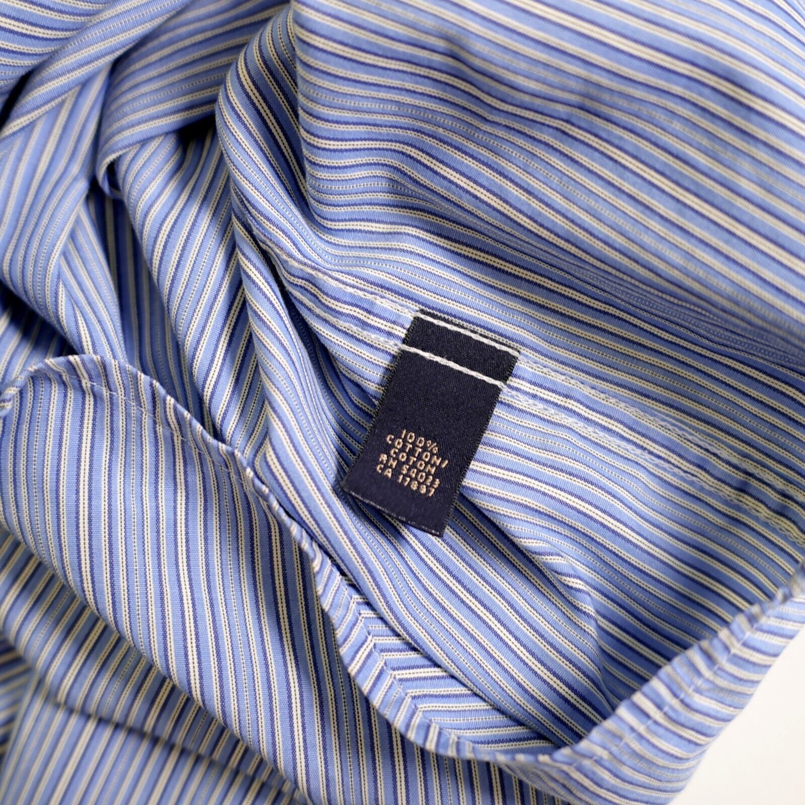 Banana Republic DAMAGED Banana Republic Blue Striped Large Pocket Button Fro Size US L / EU 52-54 / 3 - 11 Thumbnail