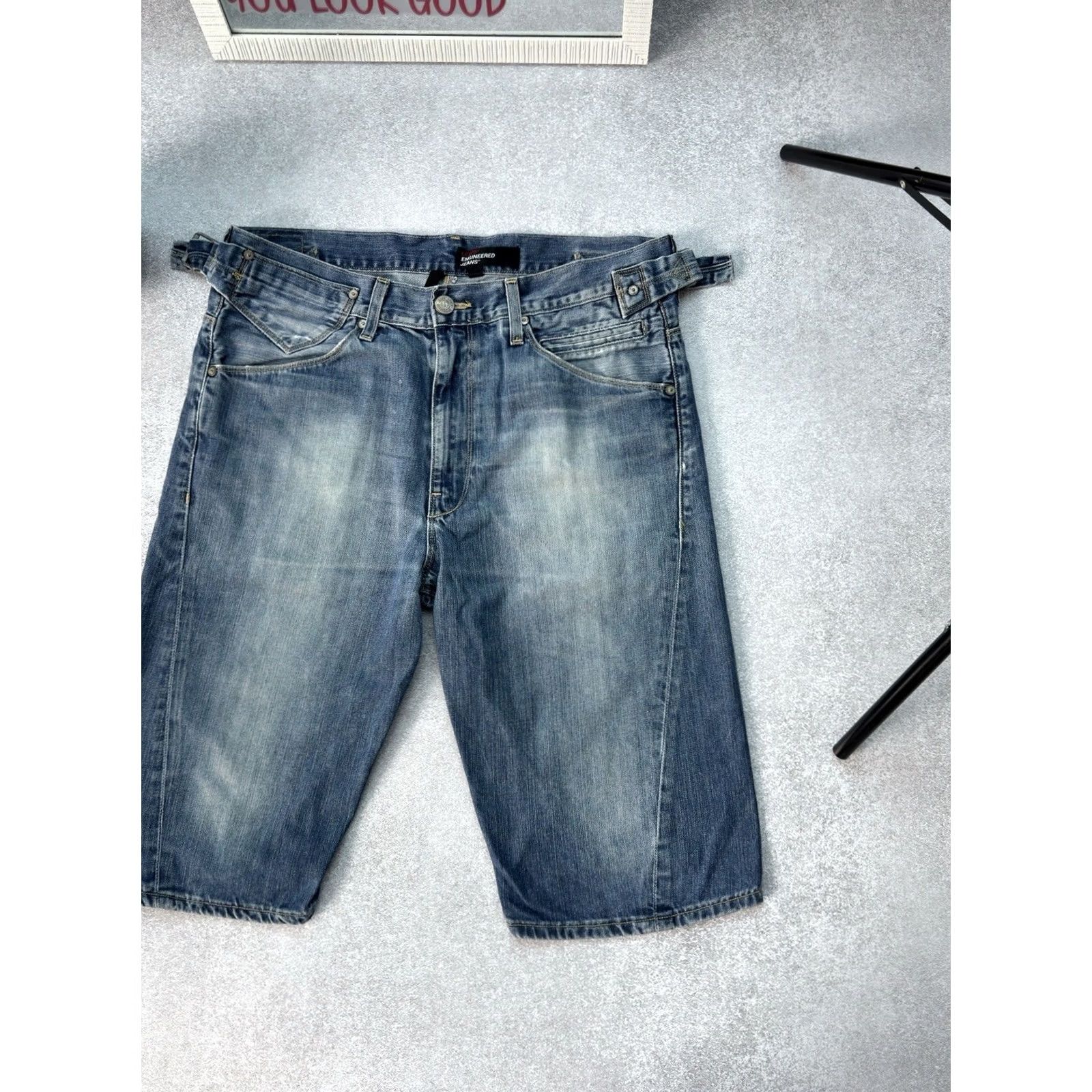 Denime VINTAGE Levis Engineered Jeans Denim Shorts Men M Classic Casual Blue 90s Streetwear Jeans Shorts Levis Engineered Mens M Denim Shorts Size US 31 - 6 Thumbnail