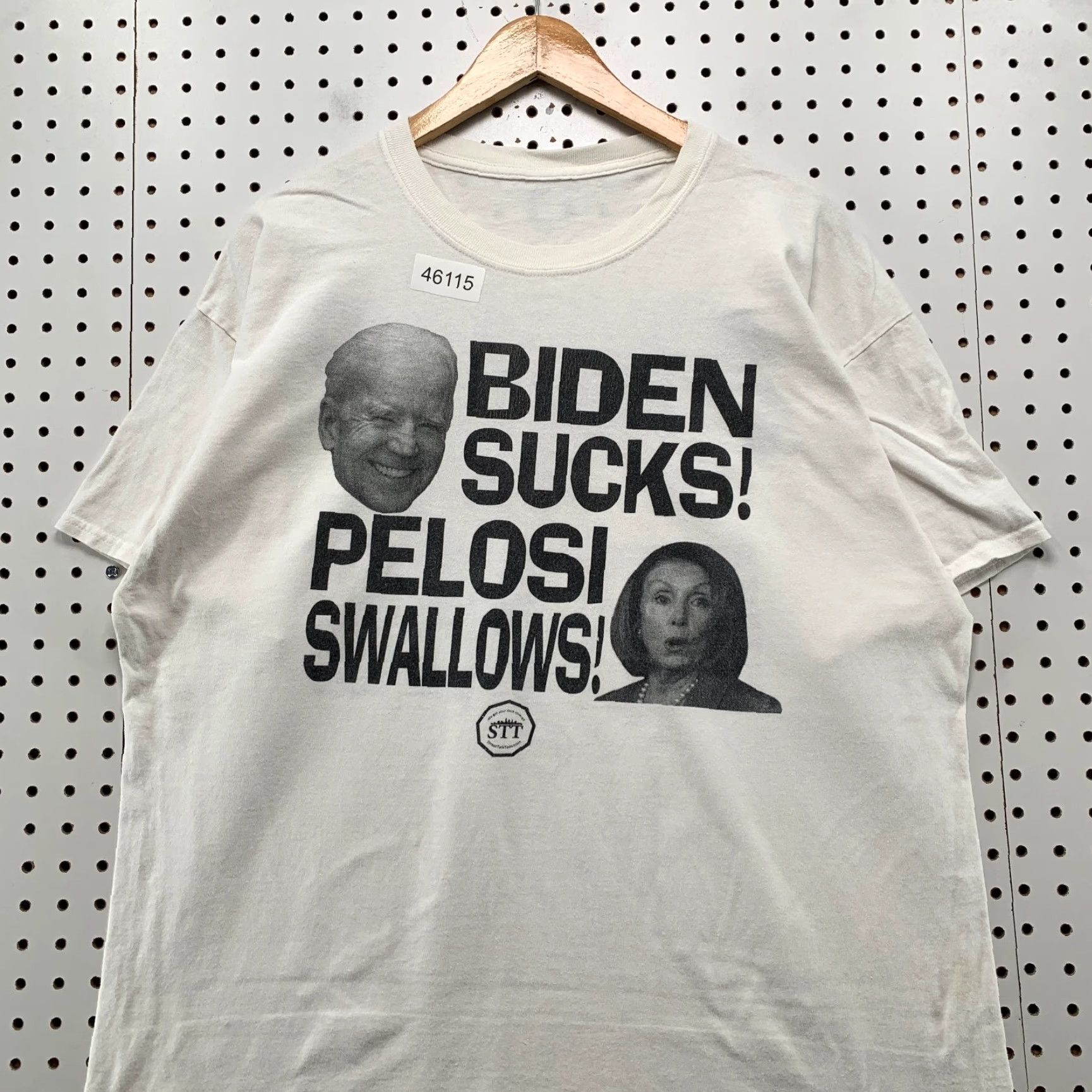Vintage Street Talk Tees Funny Trump Biden Shirt Mens XL White Biden Sucks Pelosi Hilarious Politician T-Shirt White XL Mens Size US XL / EU 56 / 4 - 3 Thumbnail