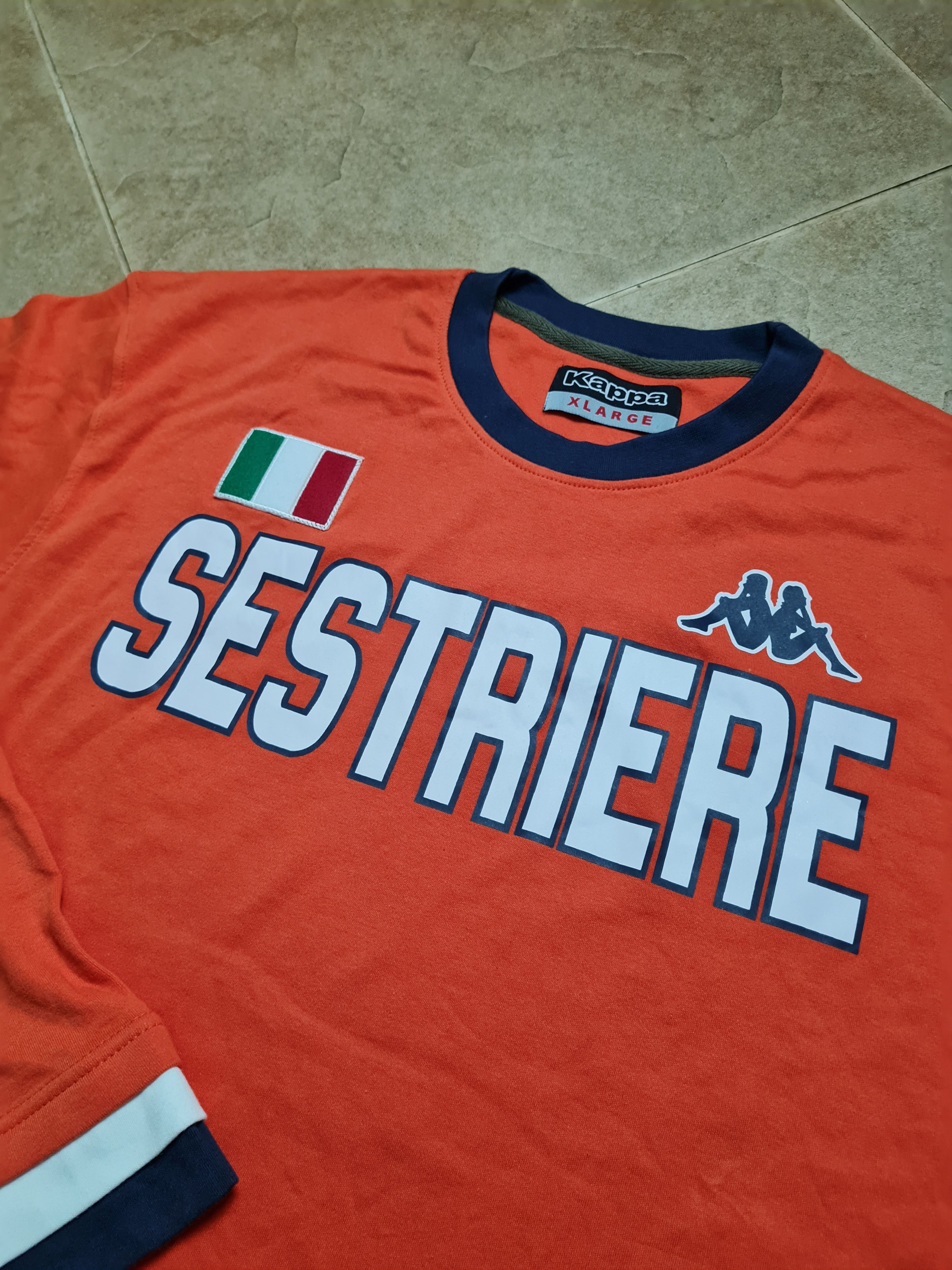 Kappa Vintage Kappa Sestriere Mens Orange Big Logo Long Sleeve Size US XL / EU 56 / 4 - 8 Thumbnail