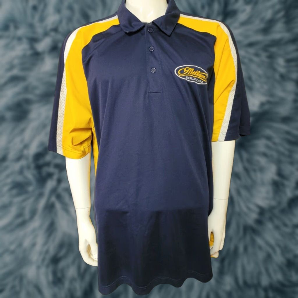 Vintage Sport Tek Polo Shirt 4XL Men Hunting Mathews Solocam Rugby Style Short Sleeve Blue Polyester Logo Shirt Size US XXL / EU 58 / 5 - 1 Thumbnail