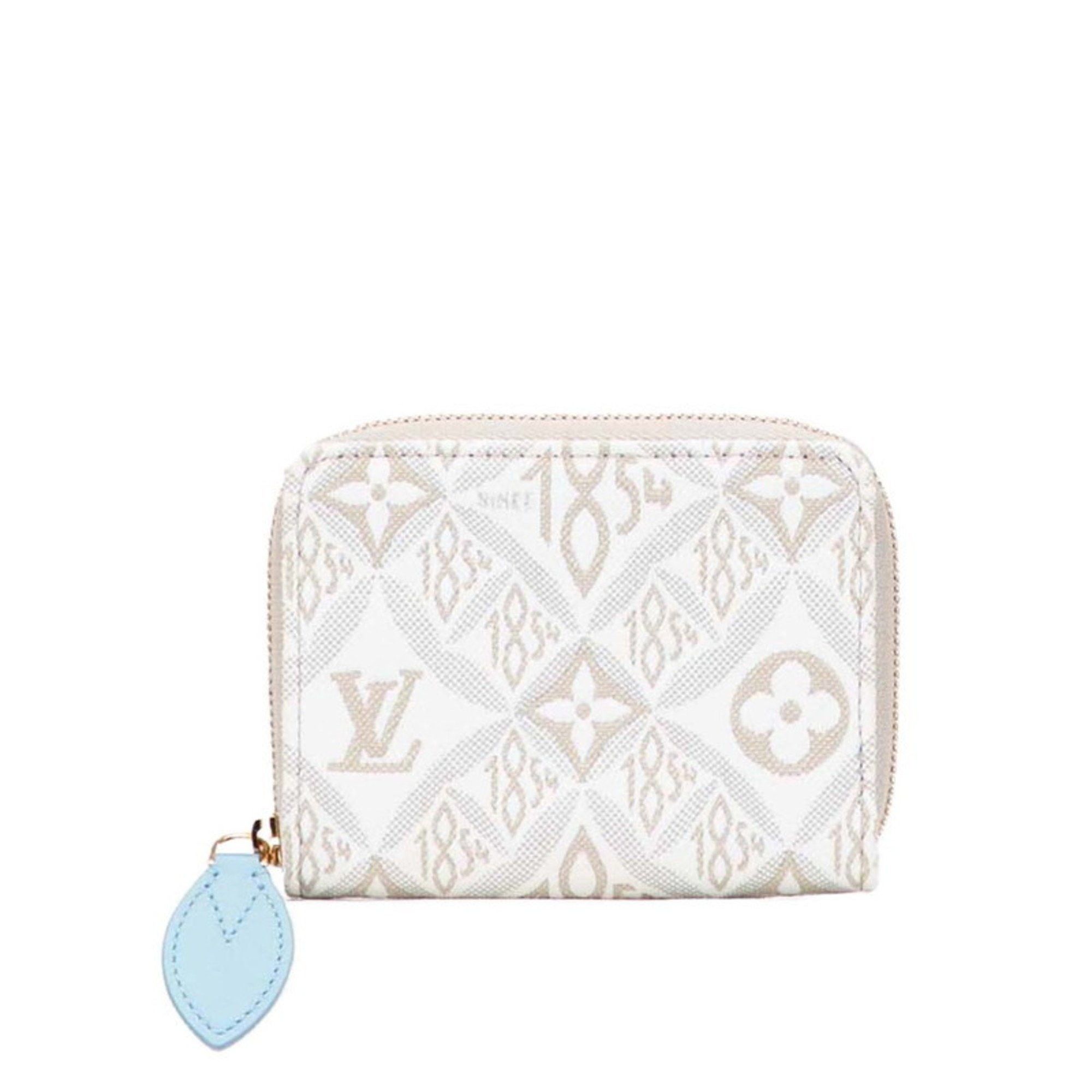 Louis Vuitton Louis Vuitton Monogram Jacquard Since1854 Zippy Coin Purse Wallet/Coin Case M69997 Beige White Canvas Leather Women's LOUIS VUITTON Size ONE SIZE - 1 Thumbnail