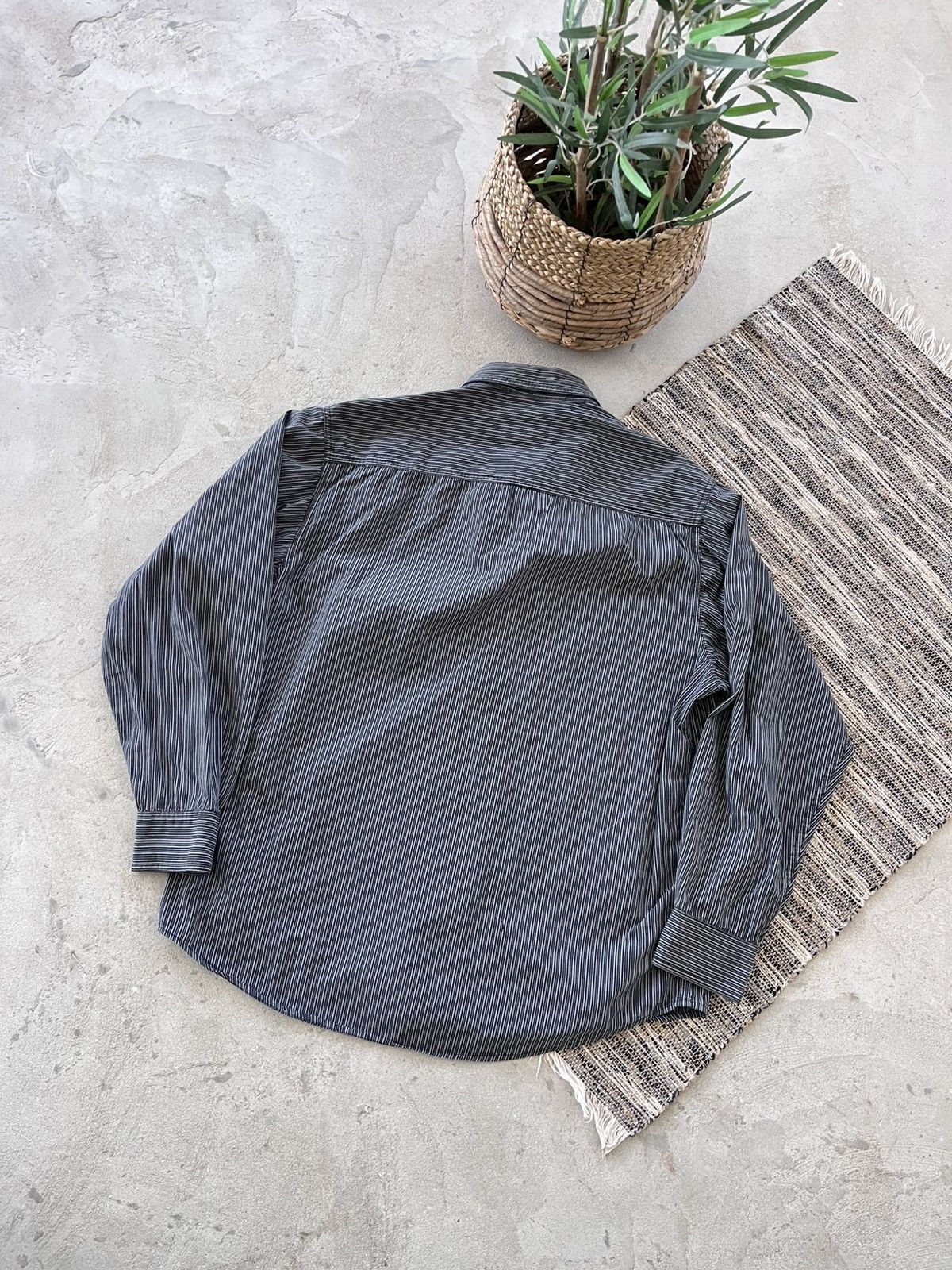 Harley Davidson Vintage Harley Davidson Striped Shirt Grey Black Workwear Size US L / EU 52-54 / 3 - 7 Thumbnail