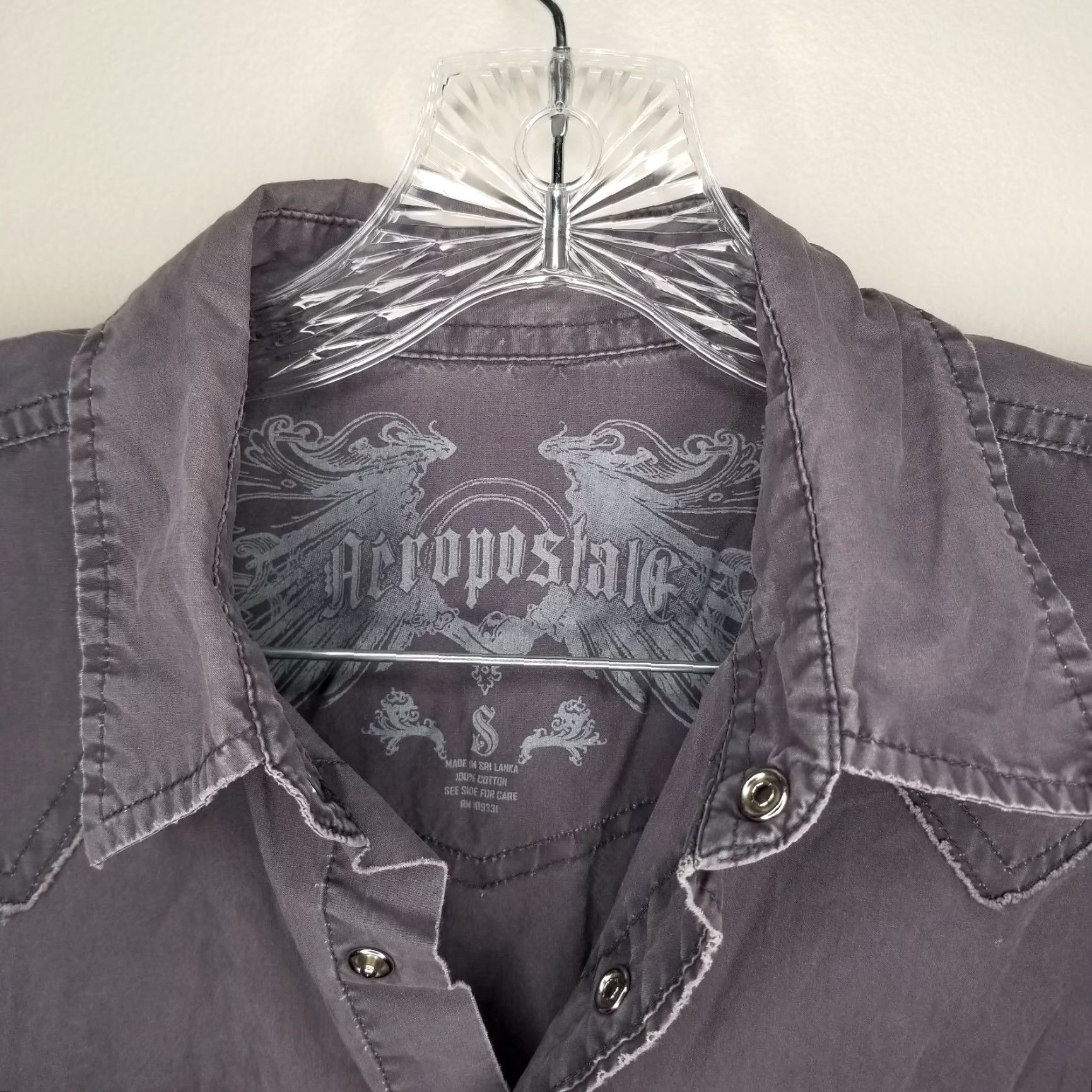 Vintage Aéropostale Shirt Mens Gray Long Sleeve Button-Up Pearl Snap Size S Size US S / EU 44-46 / 1 - 3 Thumbnail