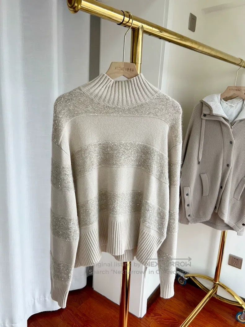 Brunello Cucinelli Brunello Cucinelli Sequin Sweater Size M / US 6-8 / IT 42-44 - 2 Thumbnail