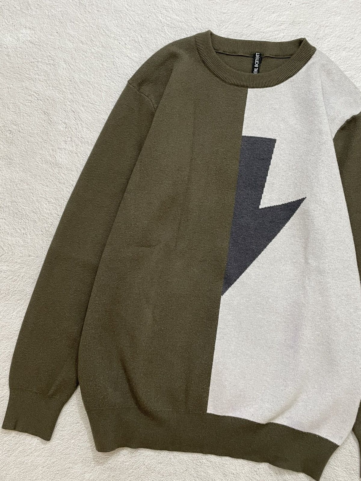 Neil Barrett Neil Barrett Vintage KOLOR Lightning Bolt Knit Sweater Size US L / EU 52-54 / 3 - 3 Thumbnail