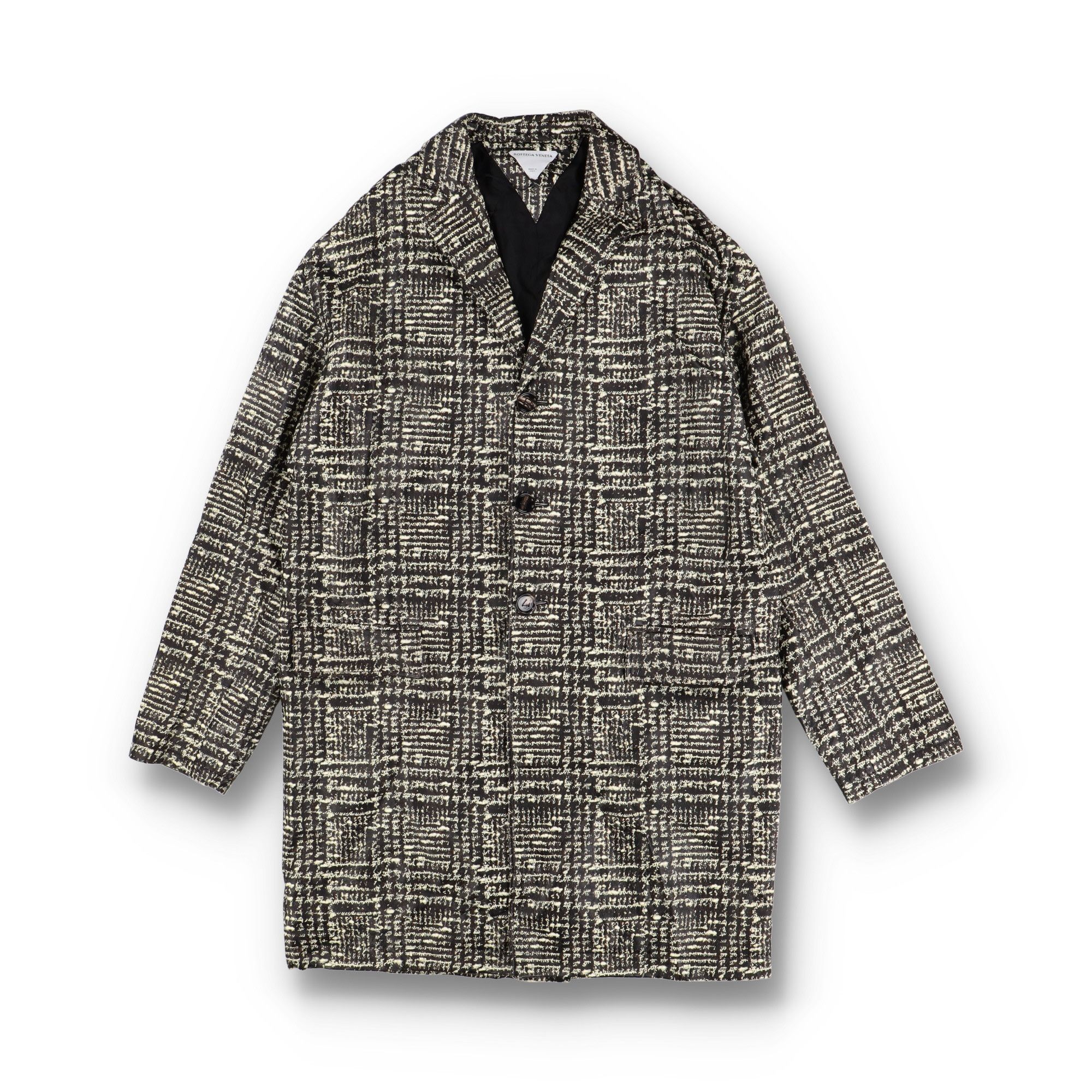 Bottega Veneta Printed Leather Prince of Wales Coat Size M / US 6-8 / IT 42-44 - 1 Thumbnail