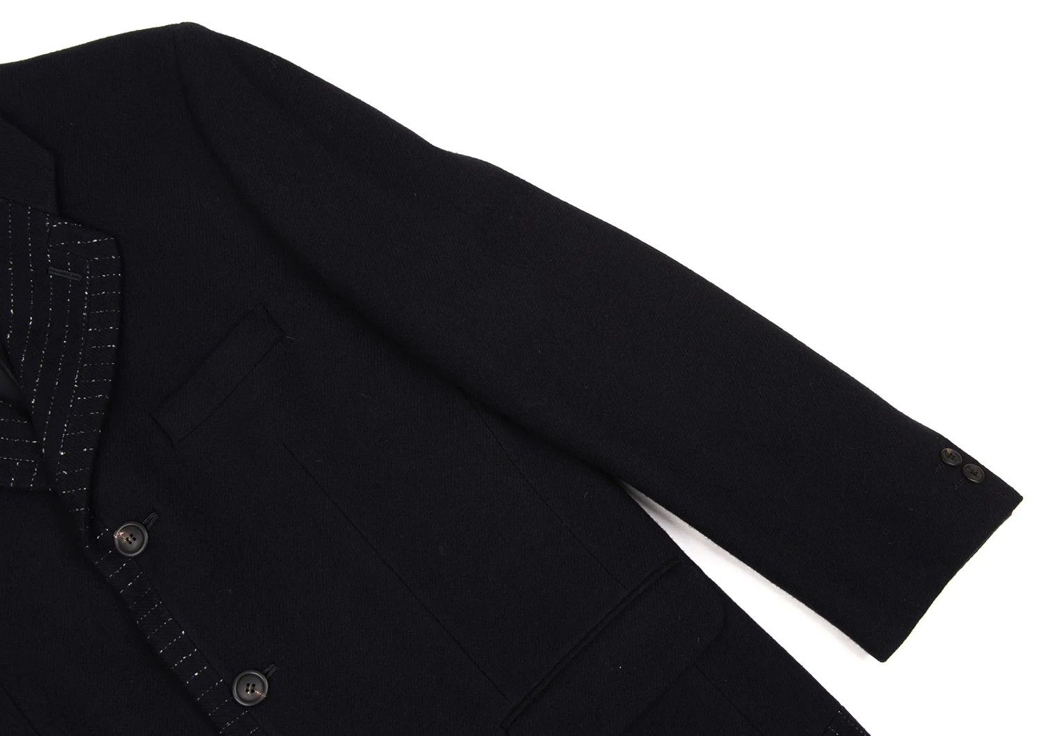 Issey Miyake Wool Design Set-Up in Navy, Size XL Size US 38 / EU 54 - 4 Thumbnail