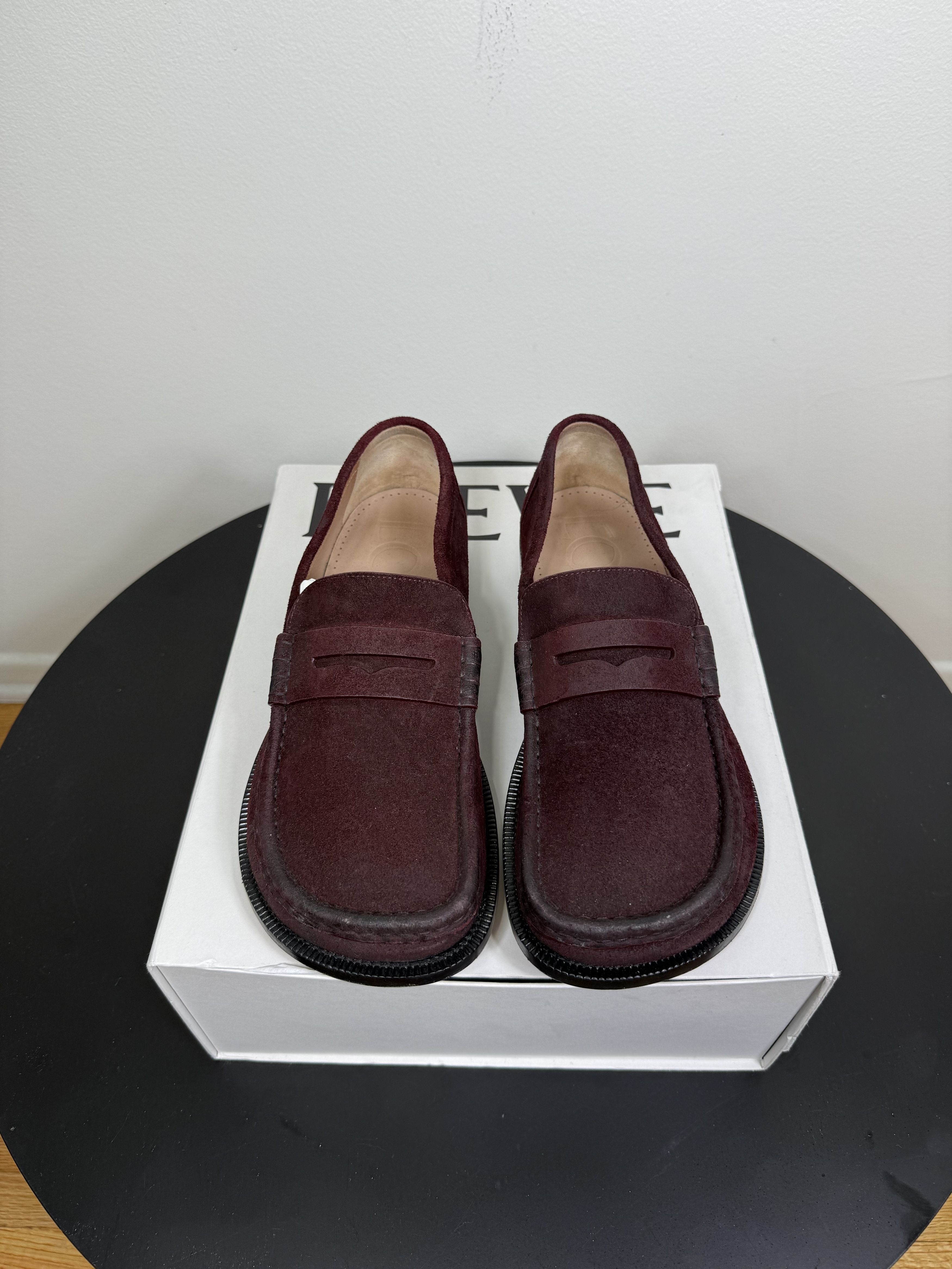 Loewe Maroon Suede Campo Loafers Size US 9 / EU 42 - 3 Thumbnail
