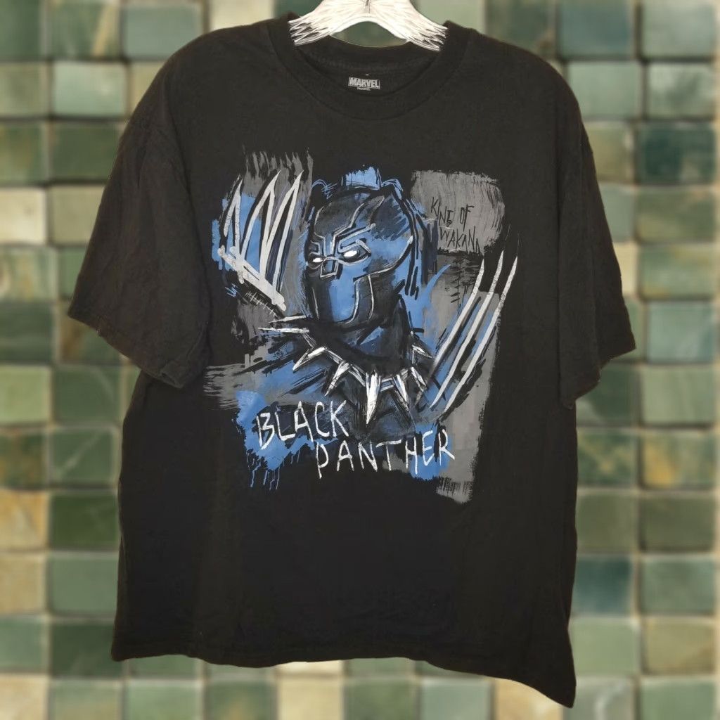 Vintage Marvel Black Panther Short Sleeve Graphic T-Shirt XL Men Black Panther Model XL Size US XL / EU 56 / 4 - 1 Thumbnail