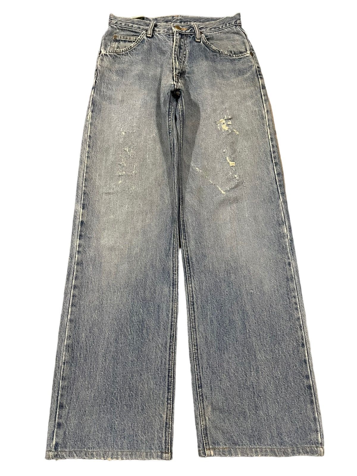 Lee Vintage 90s Lee Riders Blue Wash Distress Baggy Jeans Size US 27 - 1 Thumbnail