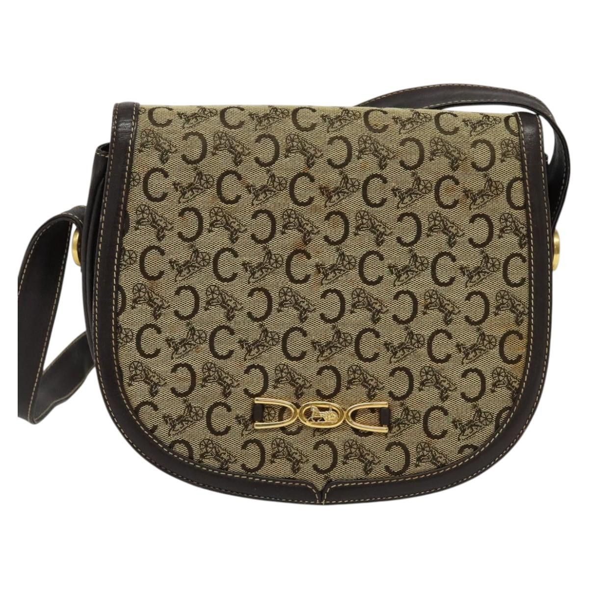 Celine CELINE C Sulky Shoulder Bag Canvas Beige Gold Size ONE SIZE - 2 Thumbnail
