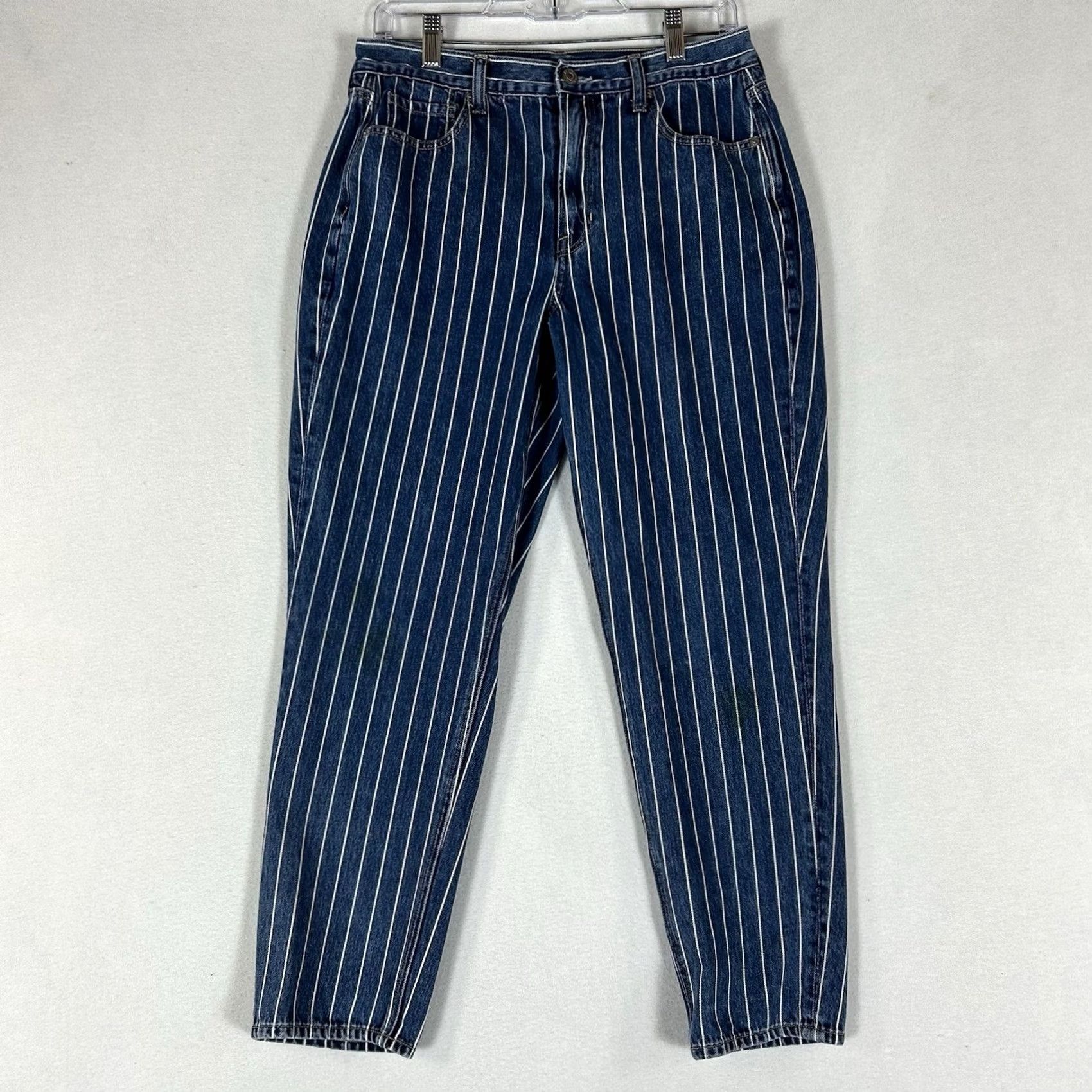 American Eagle Outfitters American Eagle Mom Jeans Womens 8 Regular Denim Striped High Rise AEO Jeans Womens 8 Regular Blue Denim Striped High Rise Size 30" / US 8 / IT 44 - 2 Thumbnail