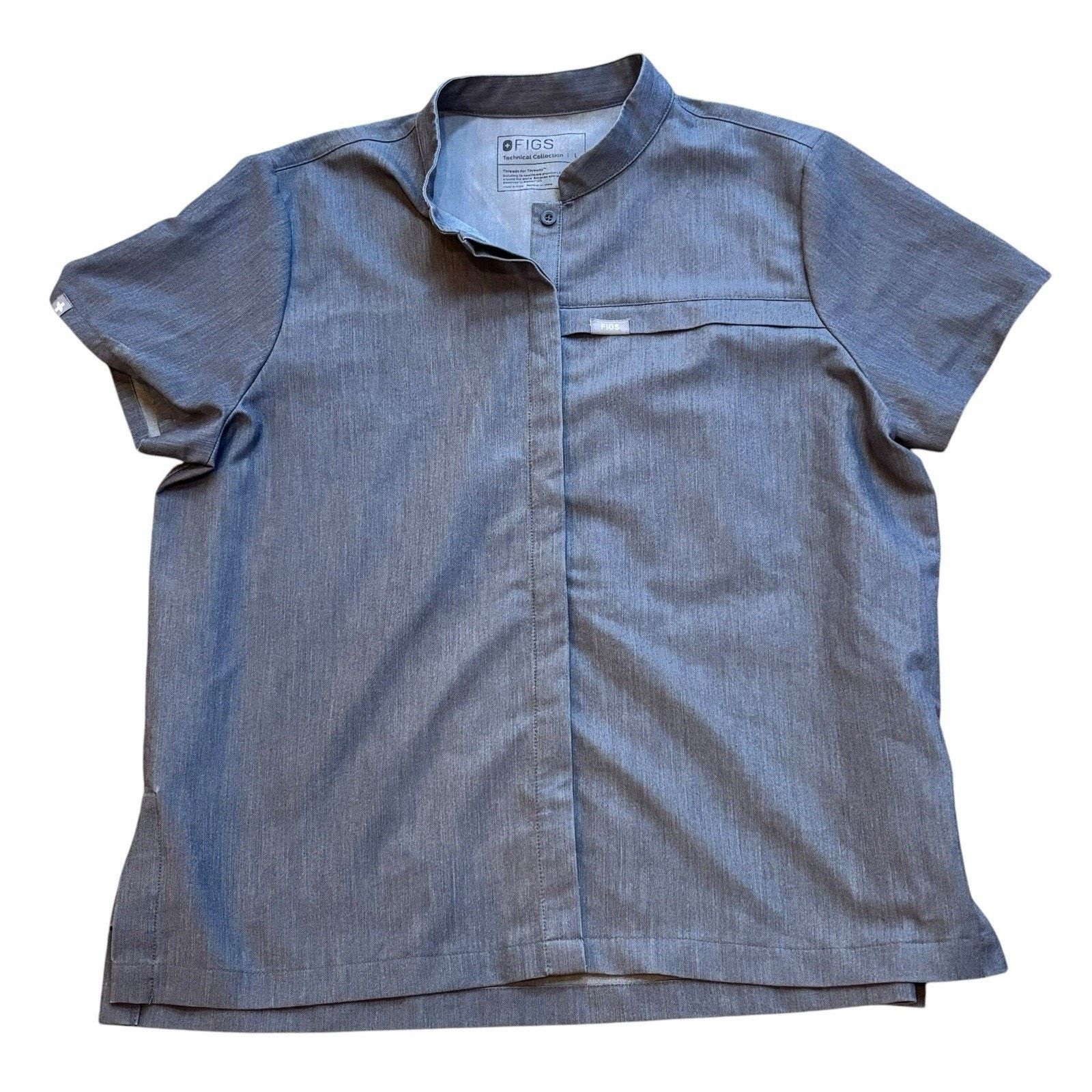 Other Figs Top Full Button Covered Placket Grey Large W20SW1039 Size US L / EU 52-54 / 3 - 1 Thumbnail