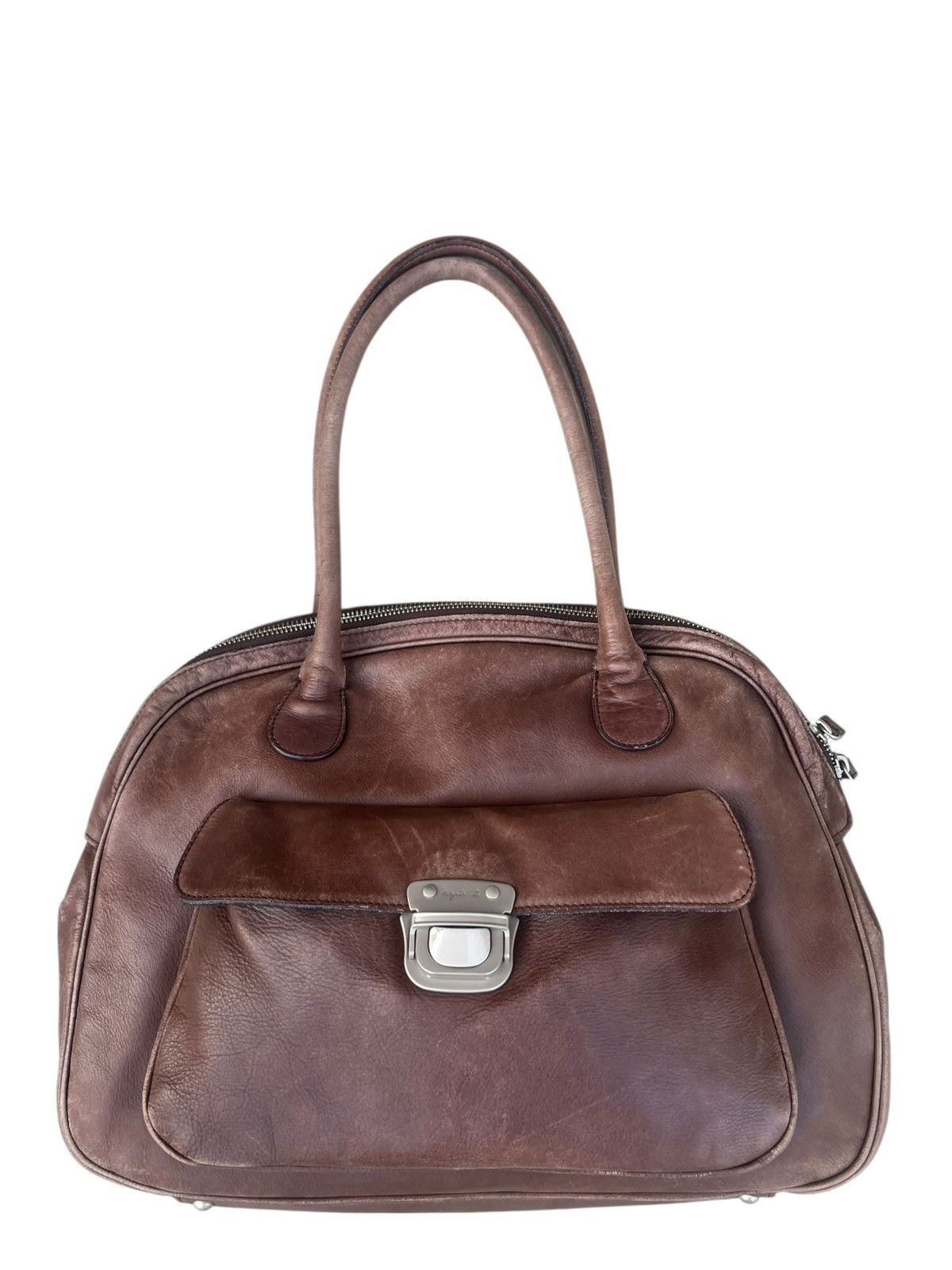 agnes b. Vintage Agnes B. Faded Patina Cow Leather Cargo Bag Size ONE SIZE - 1 Thumbnail