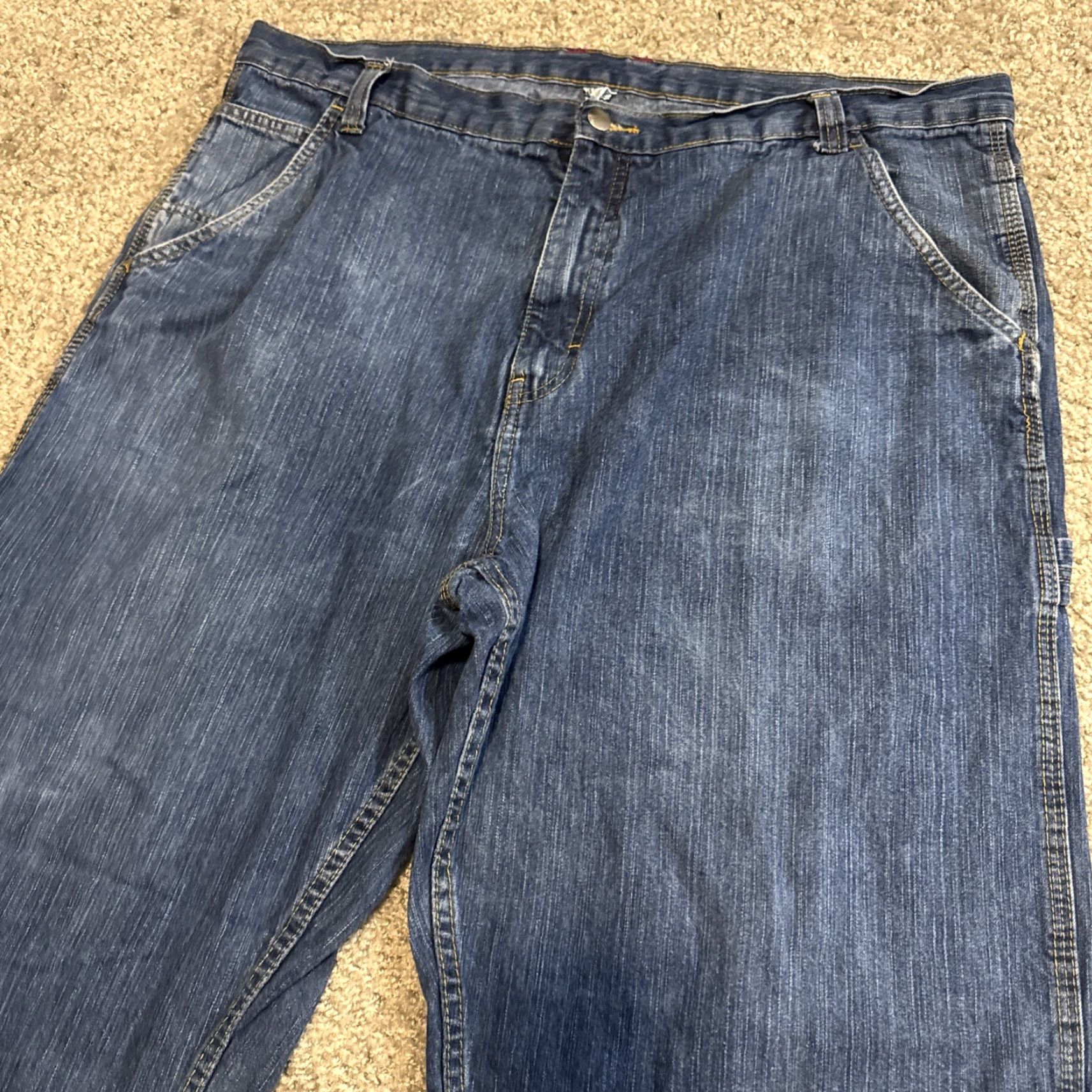 Denime Craftsman Workwear Jeans Blue Denim 42x30 Wide-Leg Men Regular Jeans Color Blue Inseam 30 Size US 42 / EU 58 - 3 Thumbnail
