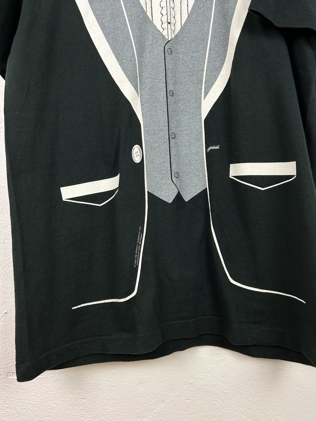 Vintage 80s Vintage 1980 Tuxedo Dress Blazer Single Stitch T-Shirt Size US XL / EU 56 / 4 - 3 Thumbnail