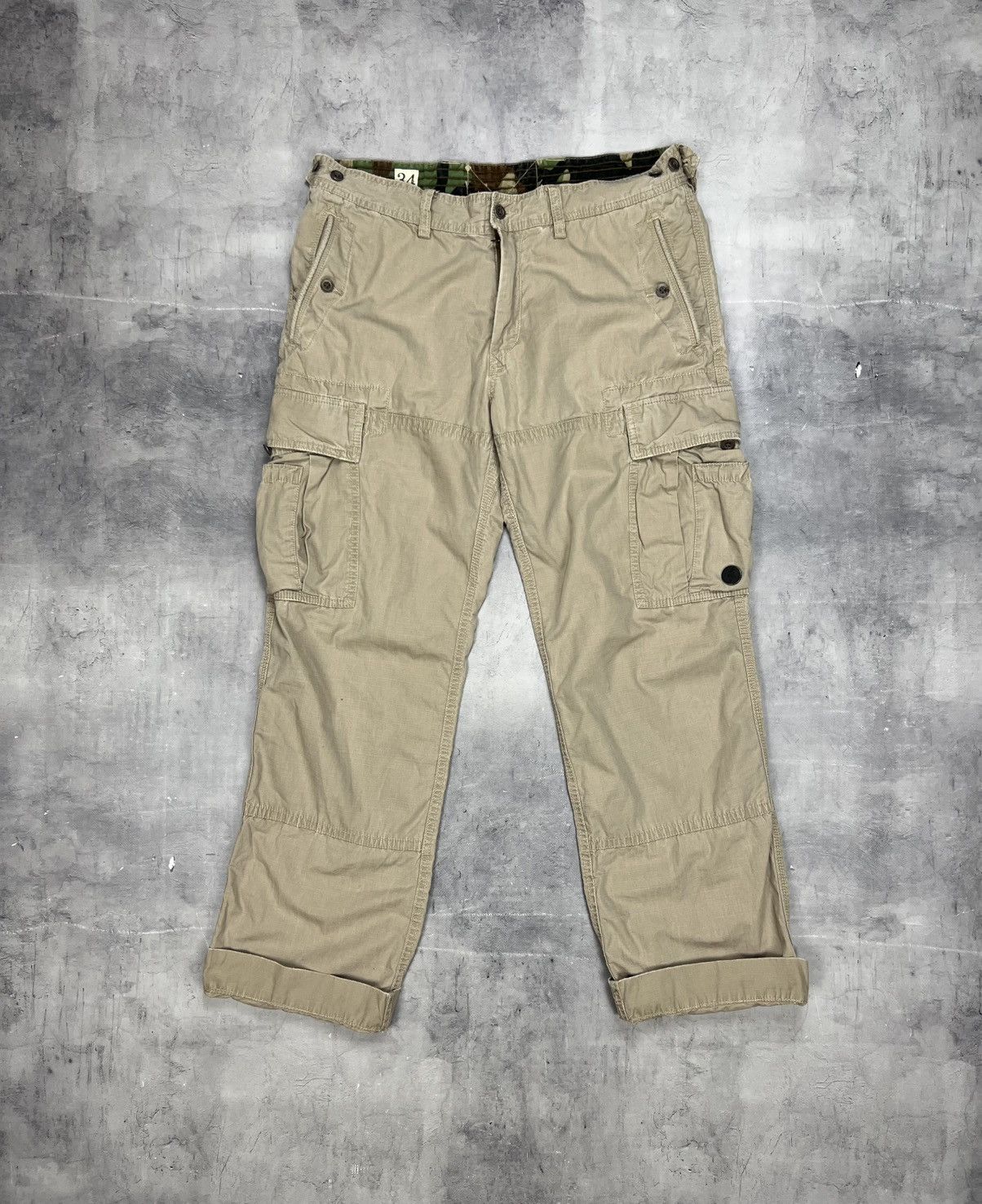 Polo Ralph Lauren × Vintage Polo Ralph Lauren Cargo Pants Mens 34x32 Beige RLPC Size US 34 / EU 50 - 2 Thumbnail