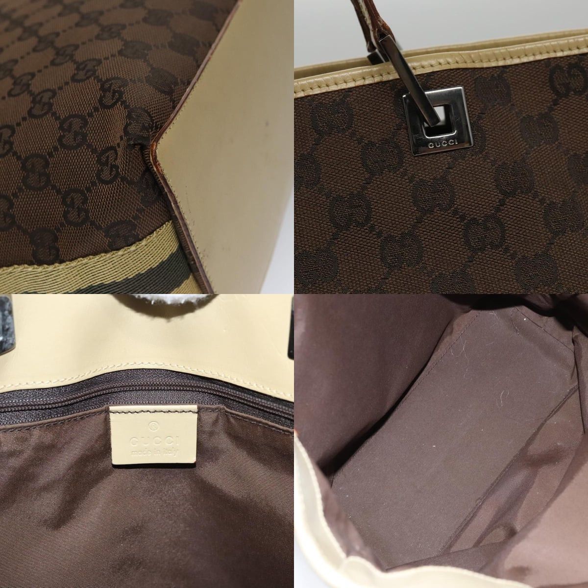 Gucci GUCCI GG Canvas Sherry Line Tote Bag Brown Size ONE SIZE - 11 Thumbnail