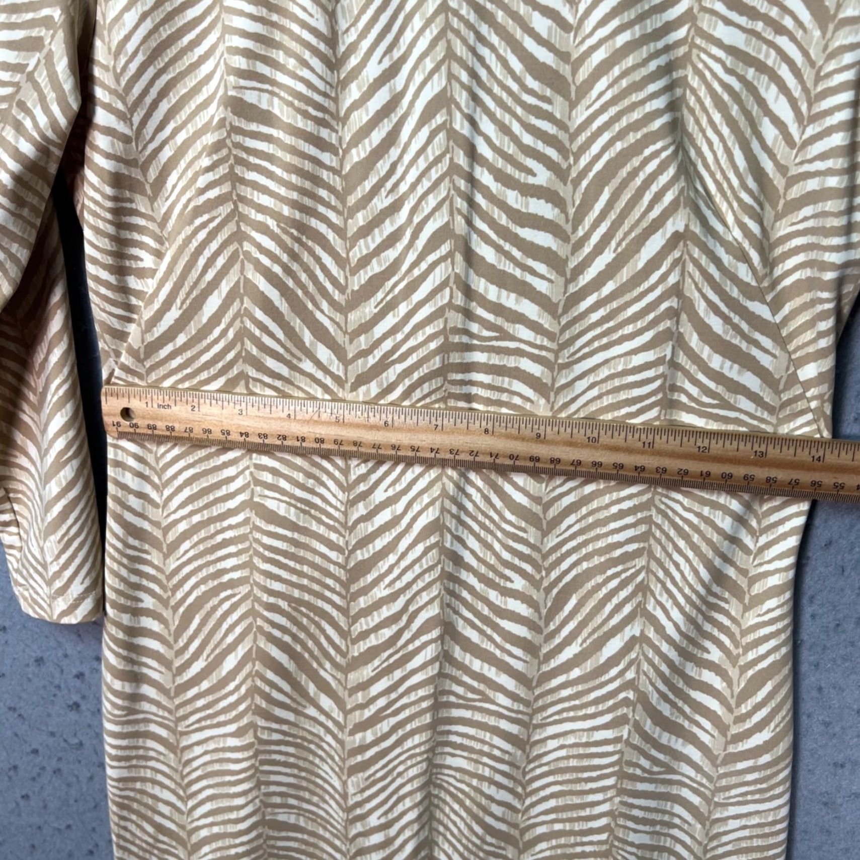 J.McLaughlin J. McLaughlin Womens XS Zebra Print Beige White Dress 3/4 Sleeves Size XS / US 0-2 / IT 36-38 - 7 Thumbnail