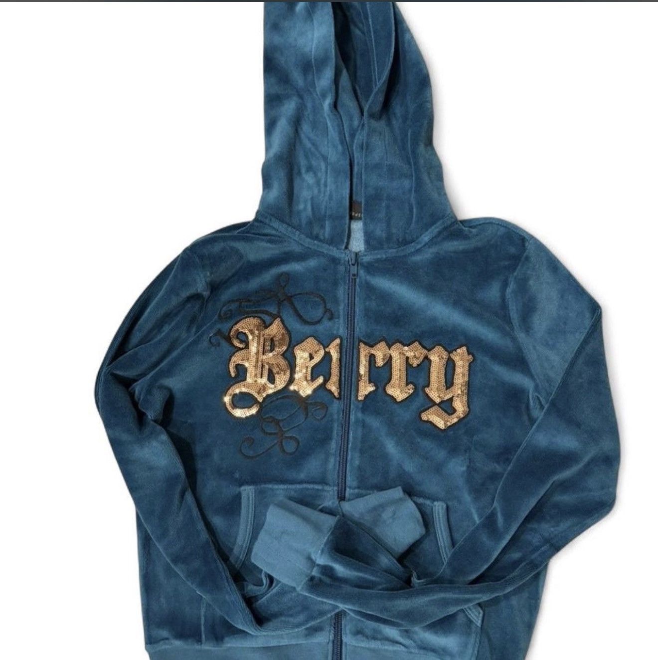 The GV Gallery GV Gallery Velour Zip Hoodie Blue Berry Y2K Size S / US 4 / IT 40 - 1 Thumbnail