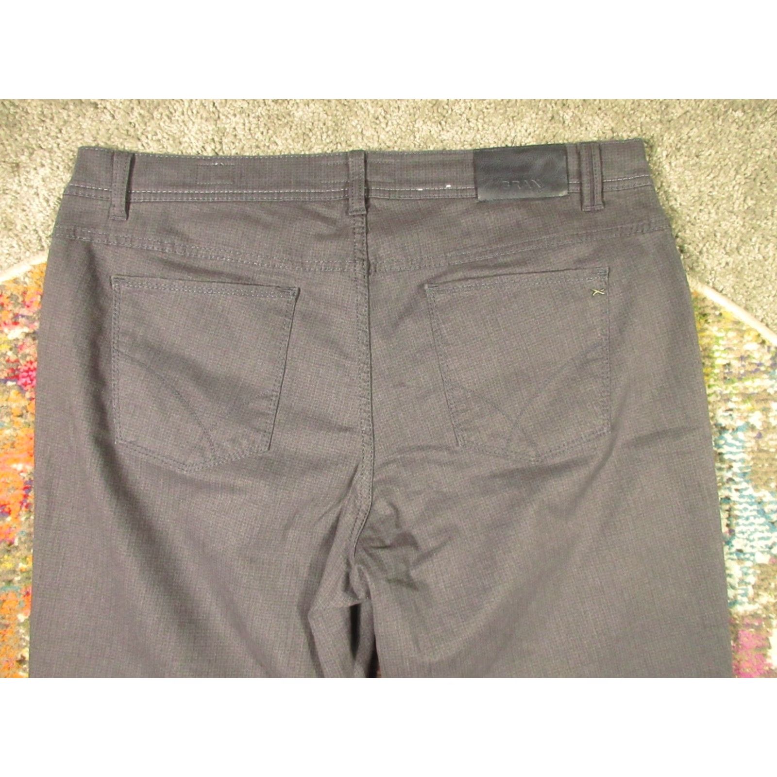 BRAX Brax Pants Mens 38x33 Gray Regular Chino 5-Pocket Flat Front Stretch Cotton Polyester Viscose EUC Size US 38 / EU 54 - 6 Thumbnail