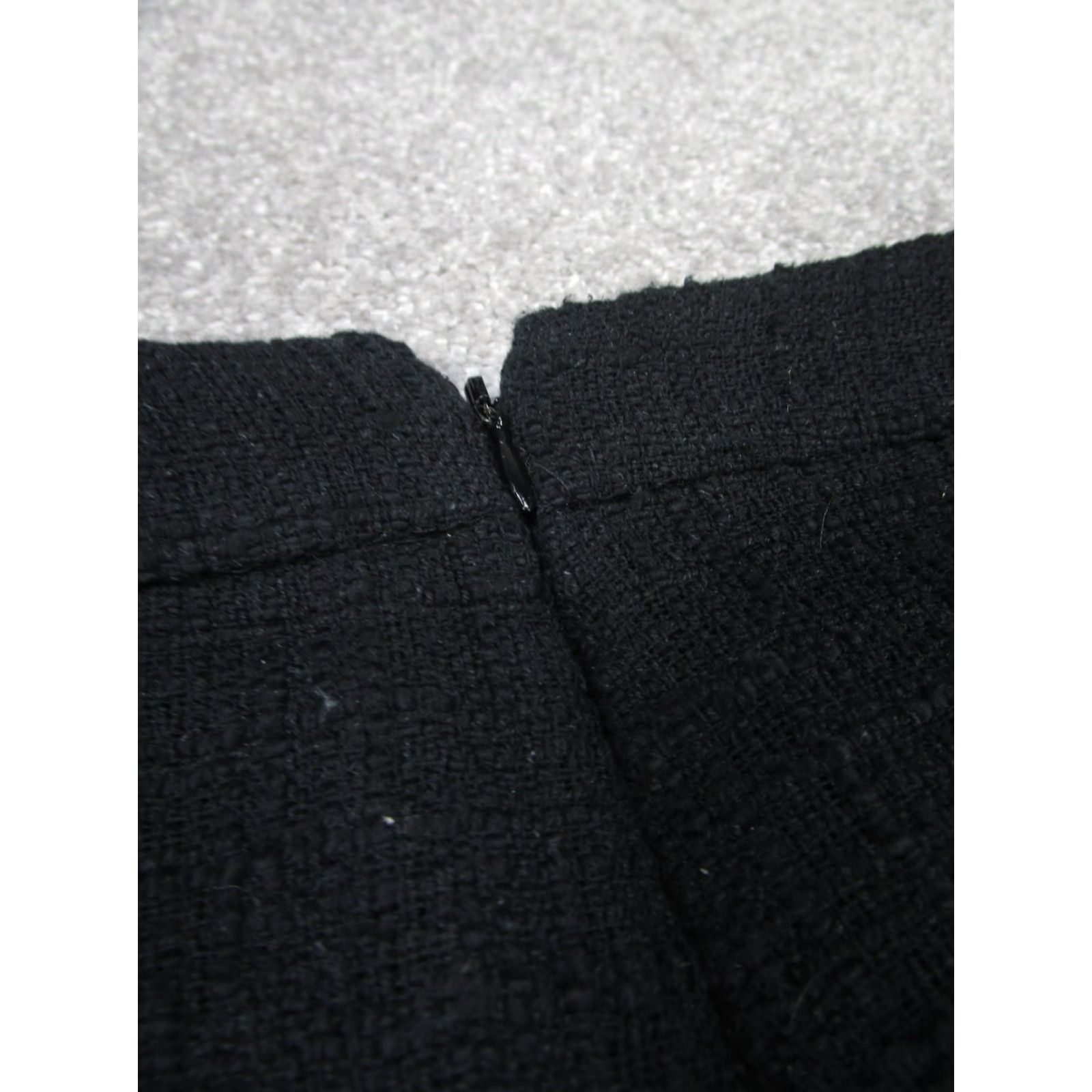 J.Crew J. Crew Skirt Women 0 Black Cotton Textured Pencil Frayed Hem Office Size 25" / US 0 / IT 36 - 8 Thumbnail