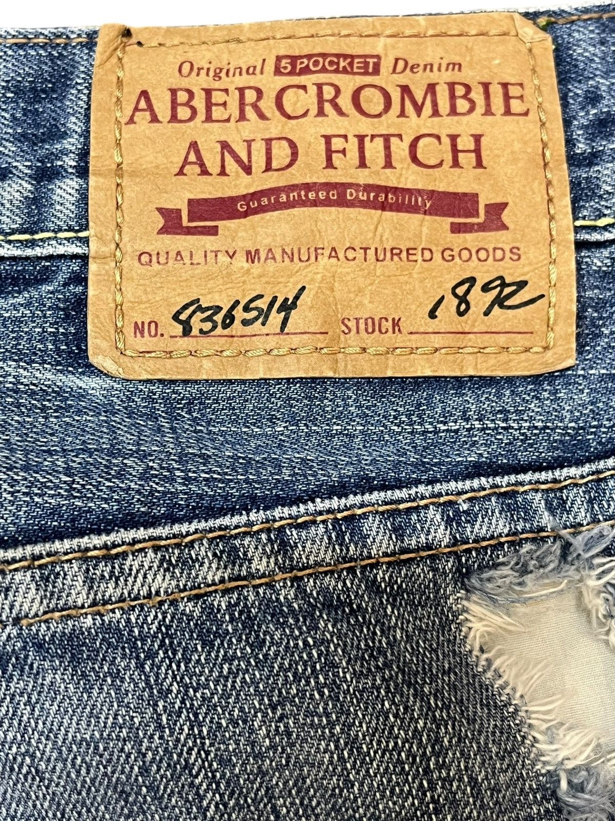 Abercrombie & Fitch × Beauty Beast Vintage Abercrombie&Fitch Ripped Distressed Denim Size US 33 - 8 Thumbnail