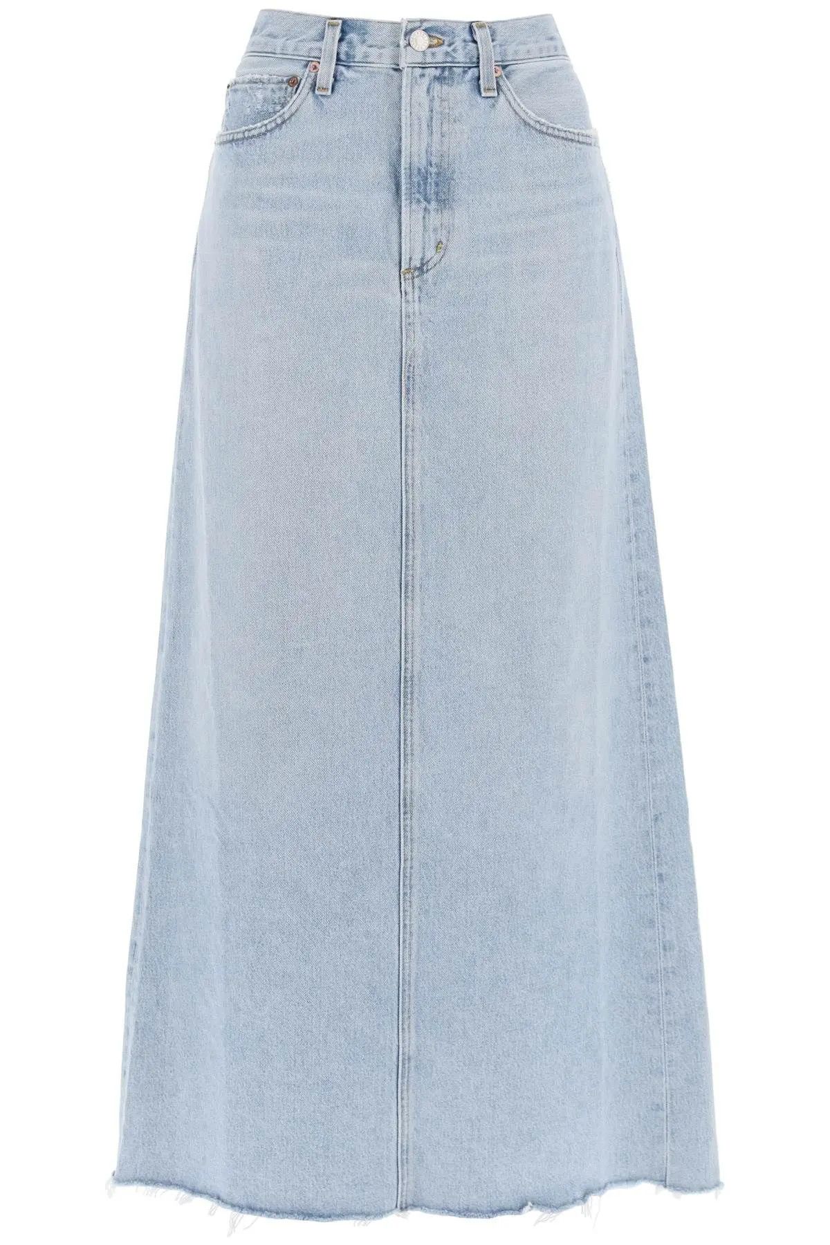image of Agolde O1S22I1N1123 Denim Maxi Skirt In Light Blue, Women's (Size 26)