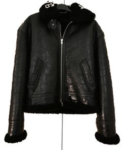 Graffiti shearling hot sale jacket balenciaga