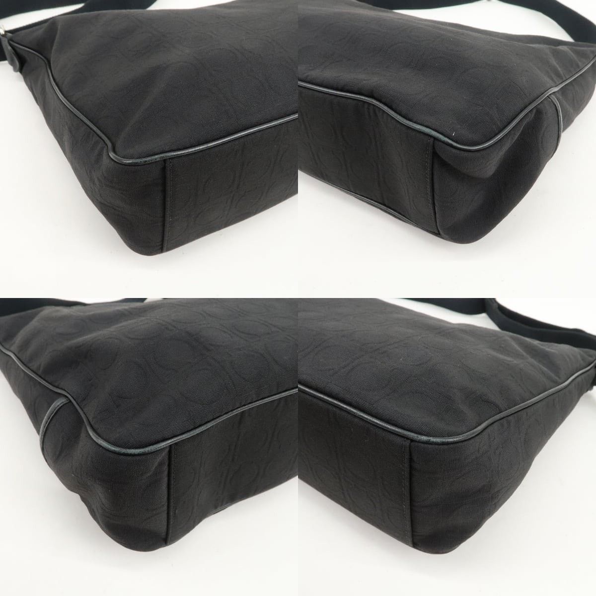 Salvatore Ferragamo Ferragamo Gancini Nylon Shoulder Bag Black Size ONE SIZE - 4 Thumbnail