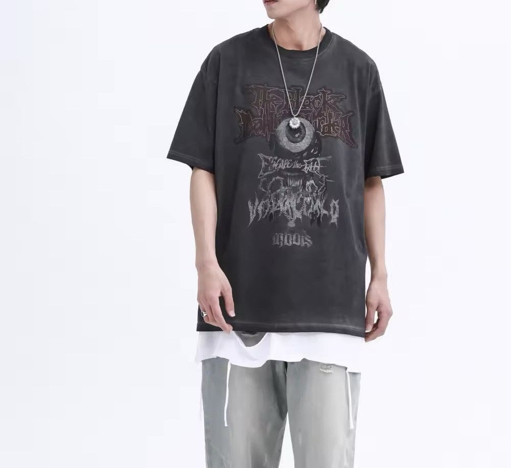 Vintage Dark Evil Eye Print Streetwear T Shirt Skull Size US L / EU 52-54 / 3 - 3 Thumbnail