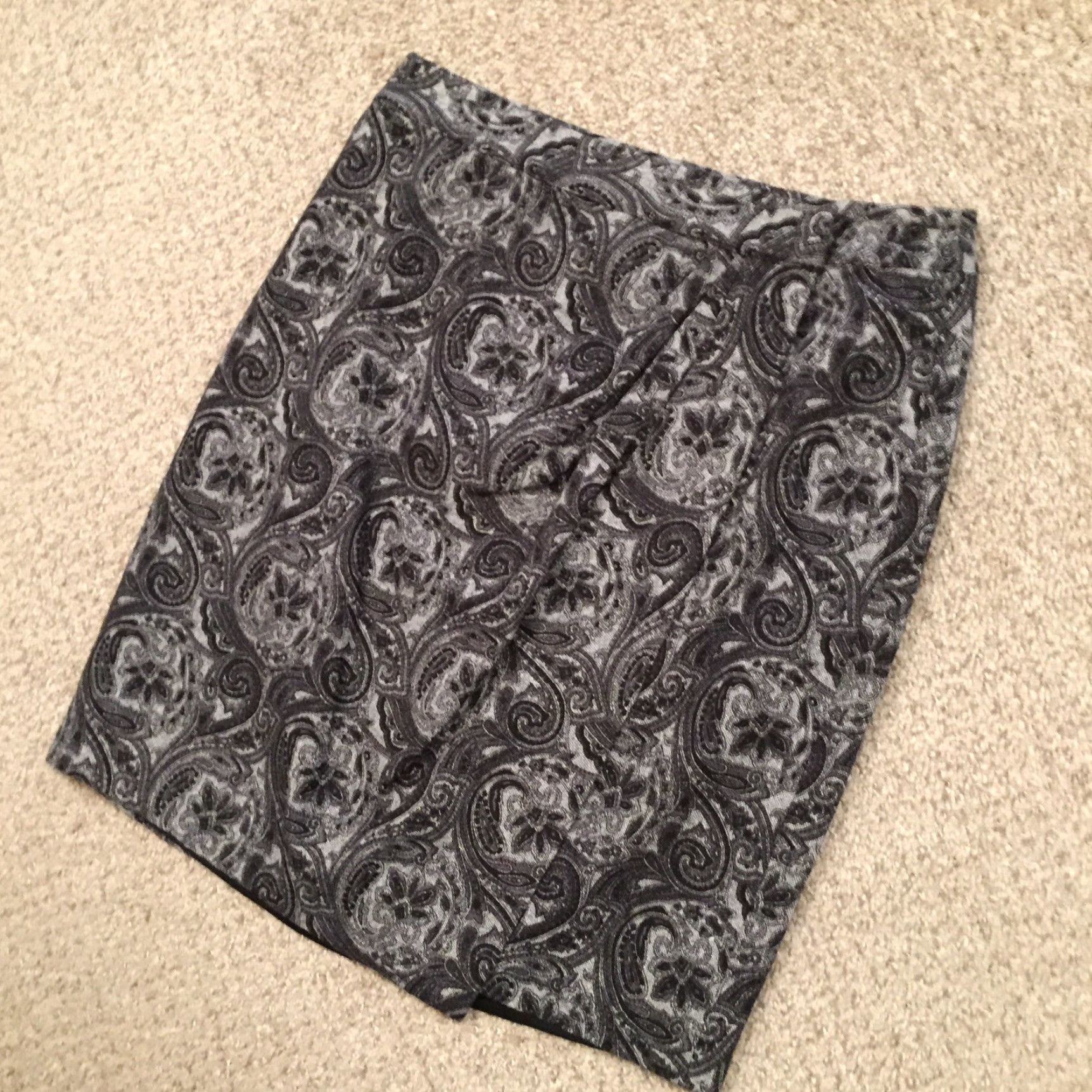 Talbots Talbots Wrap Skirt Women Size 10 Gray Paisley Lined Wool Blend Size 32" / US 10 / IT 46 - 2 Thumbnail