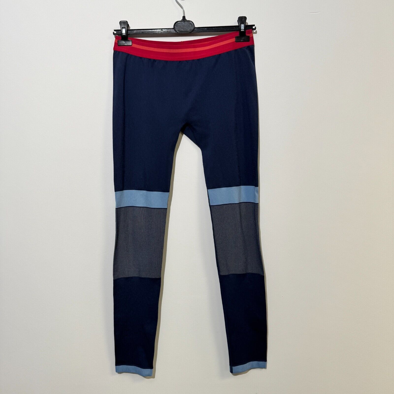 Vintage Vintage 90s Karrie Moor Unisex Navy Blue Polyester Leggings Size US 29 - 1 Thumbnail