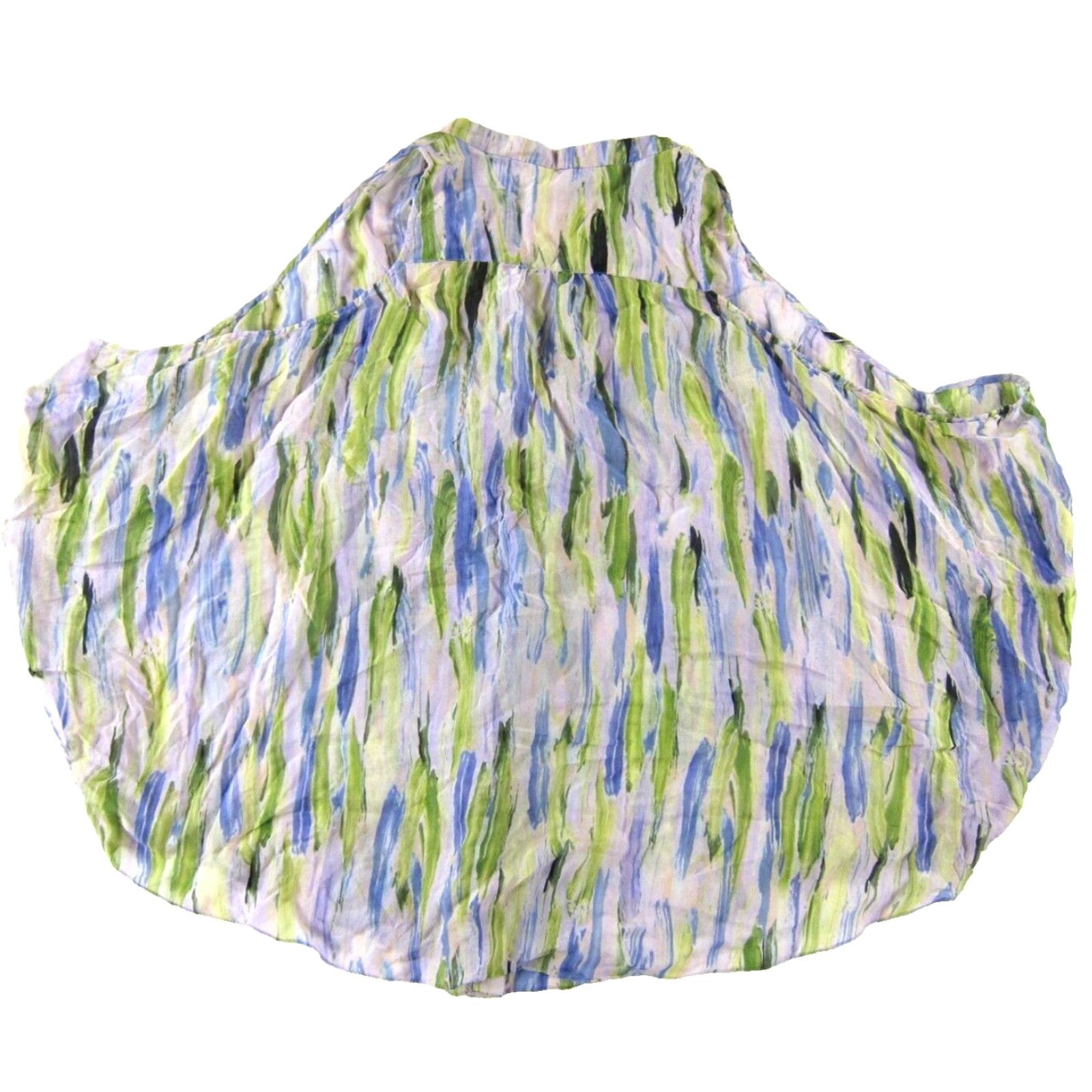 Anthropologie Leifsdottir Anthropologie Silk Blue Green Pink Button Down Sleeveless Blouse 4 Size S / US 4 / IT 40 - 2 Thumbnail