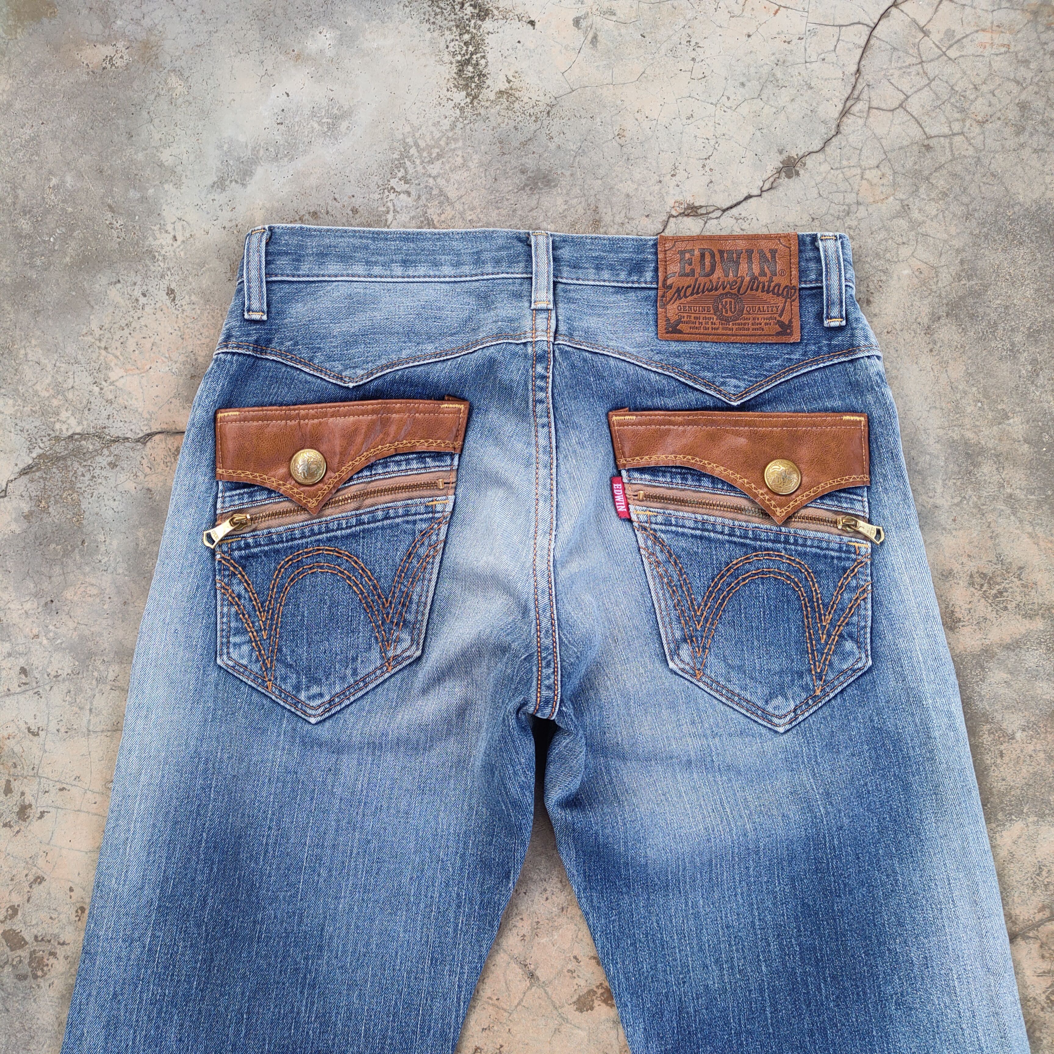 Edwin W33×33 VINTAGE EDWIN FADED DISTRESSED DENIM JEAN PANTS Size US 33 - 8 Thumbnail