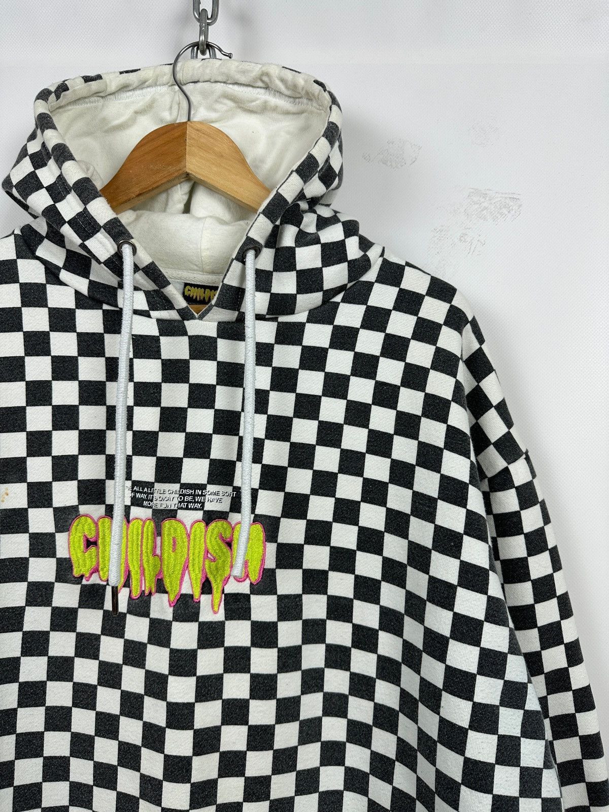 Vintage Childish Checkered Oversized Skateboard Hoodie Size US L / EU 52-54 / 3 - 11 Thumbnail