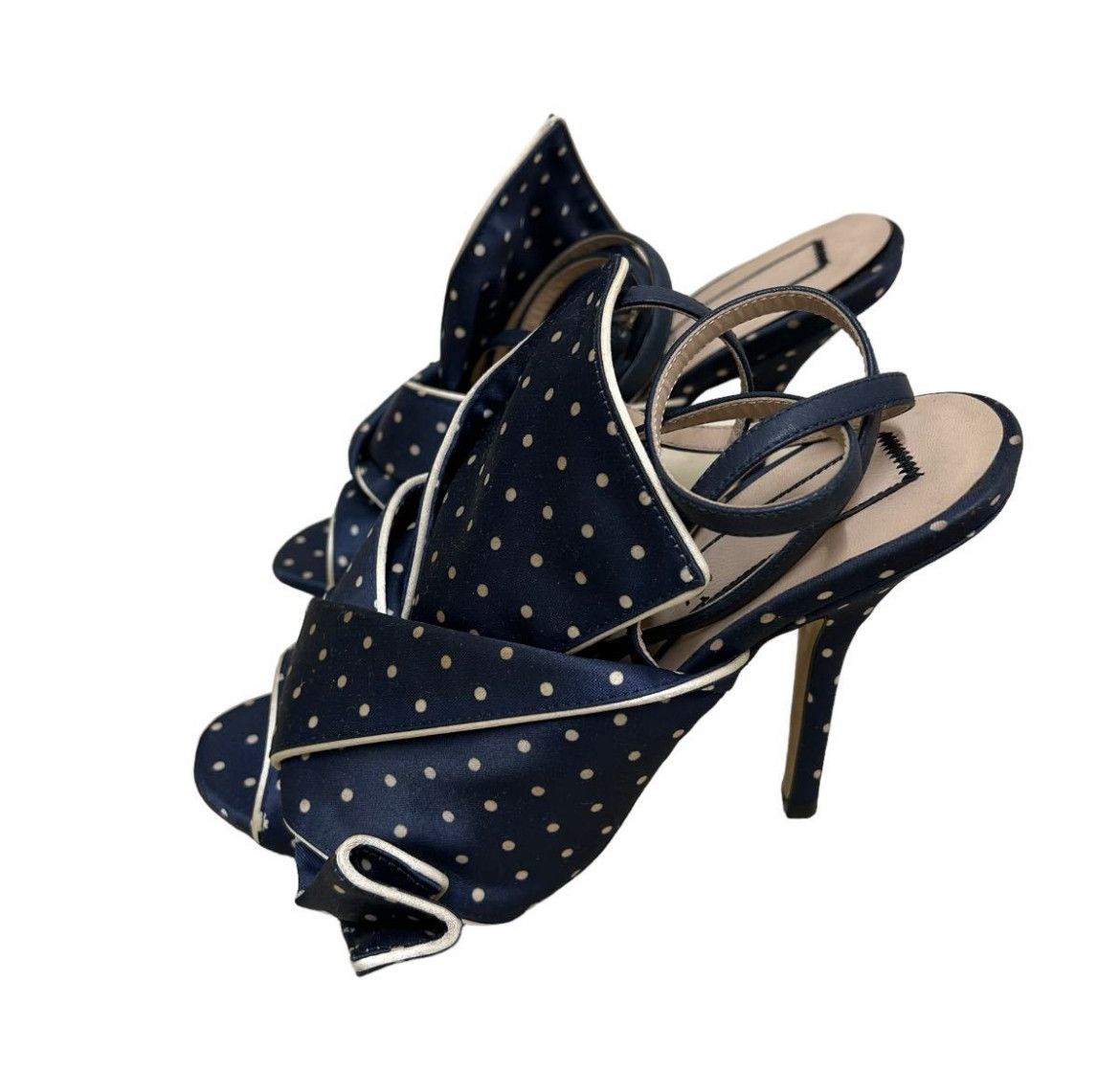 N21 N21 navy and white polka dots heels Size US 5 / IT 35 - 4 Thumbnail