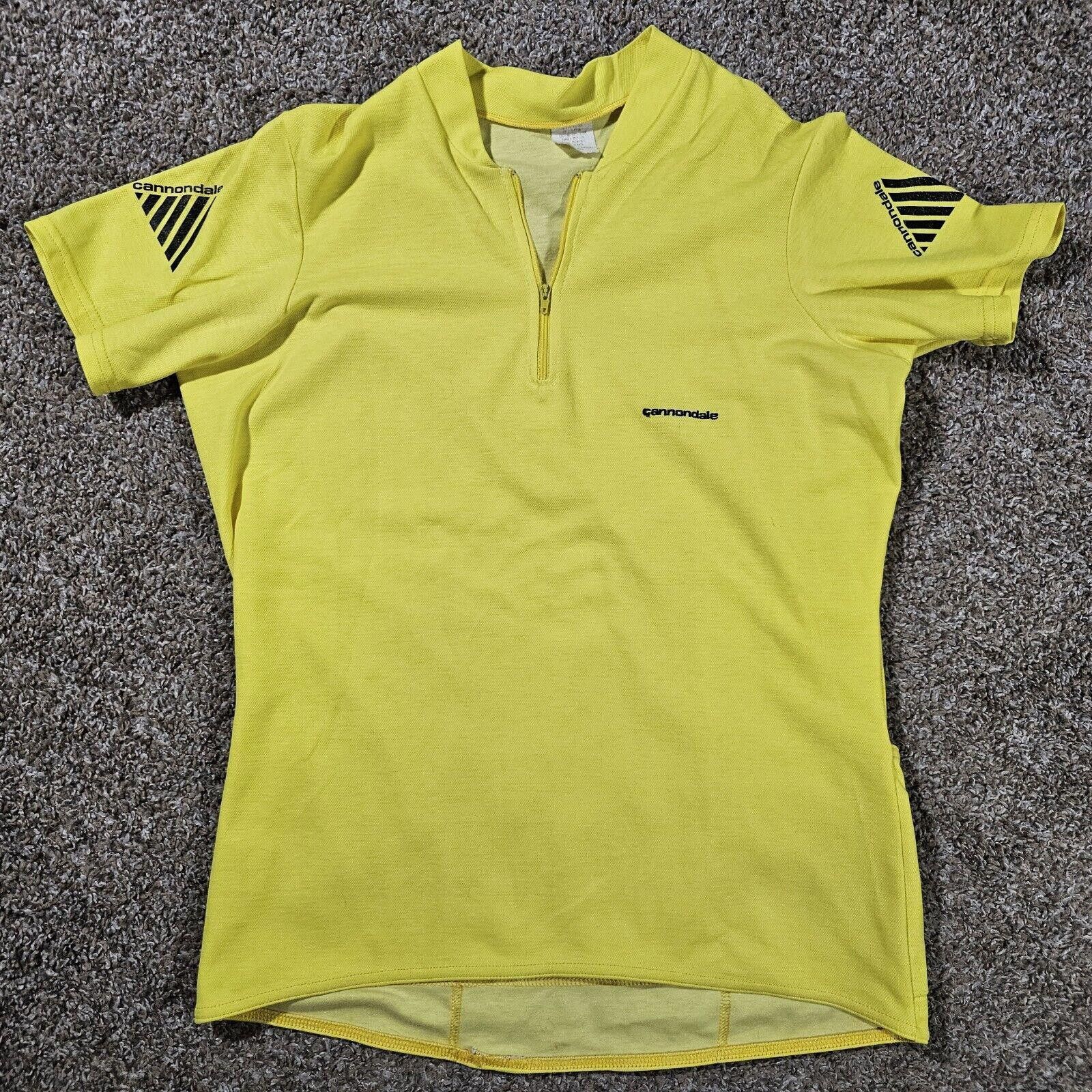 Designer Vintage Cannondale Cycling Jersey Yellow Zip XL USA MADE Size ONE SIZE - 1 Thumbnail