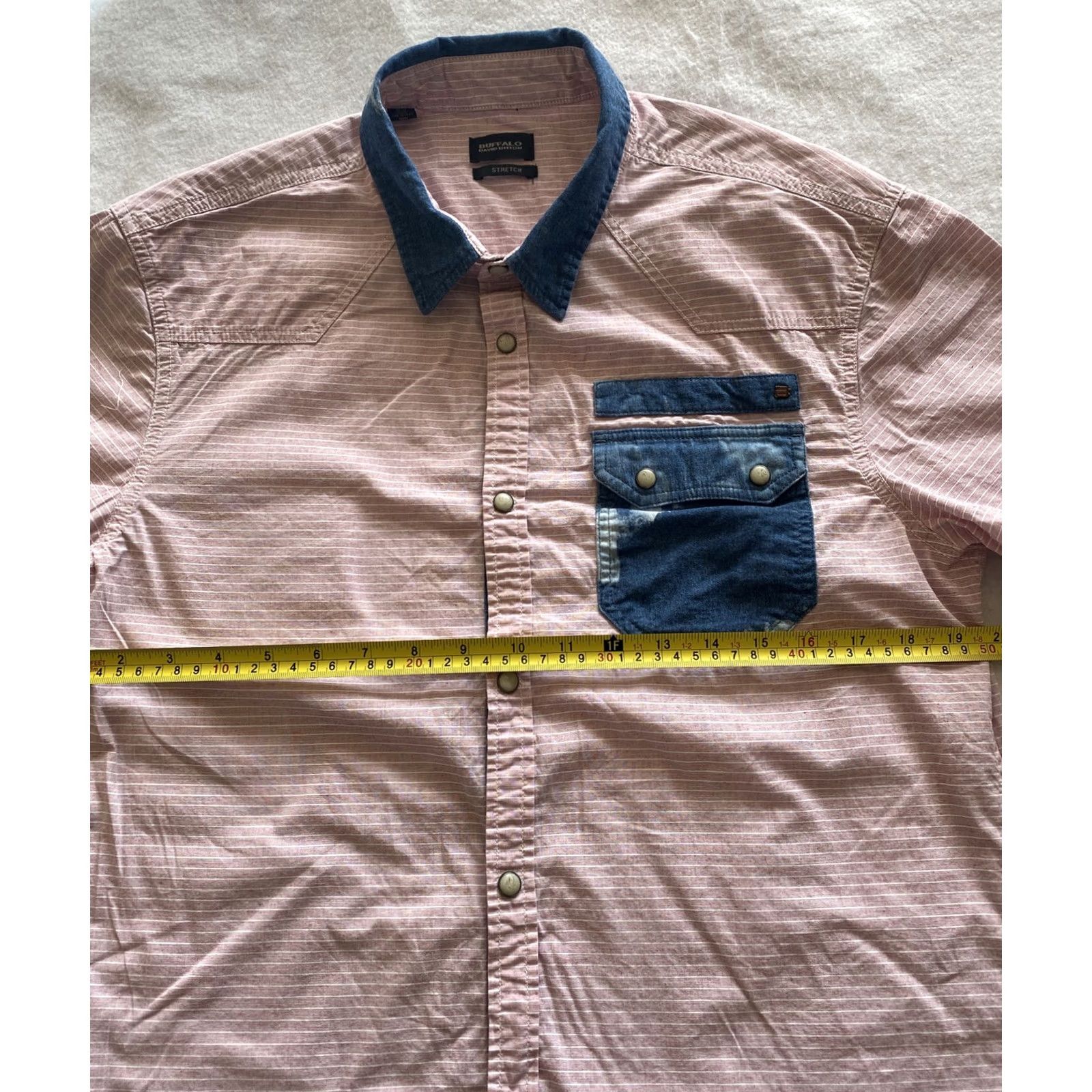 Pinko Buffalo Button Shirt Men’s M Pink Short Sleeve Solid Button-Up Casual Formal Caps Pattern Collared Size US M / EU 48-50 / 2 - 3 Thumbnail