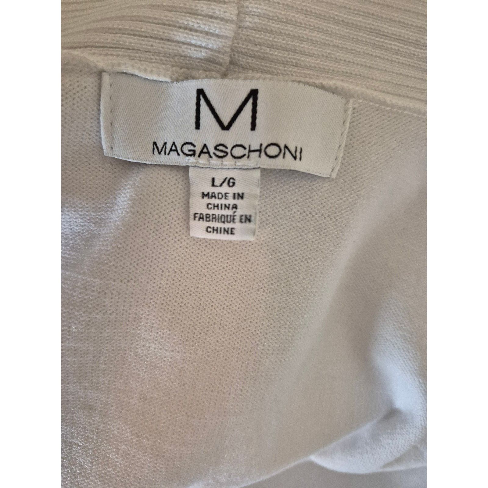 Magaschoni Magaschoni Cardigan Sweater White Contrast Knit Sweater Whit Size L / US 10 / IT 46 - 4 Thumbnail