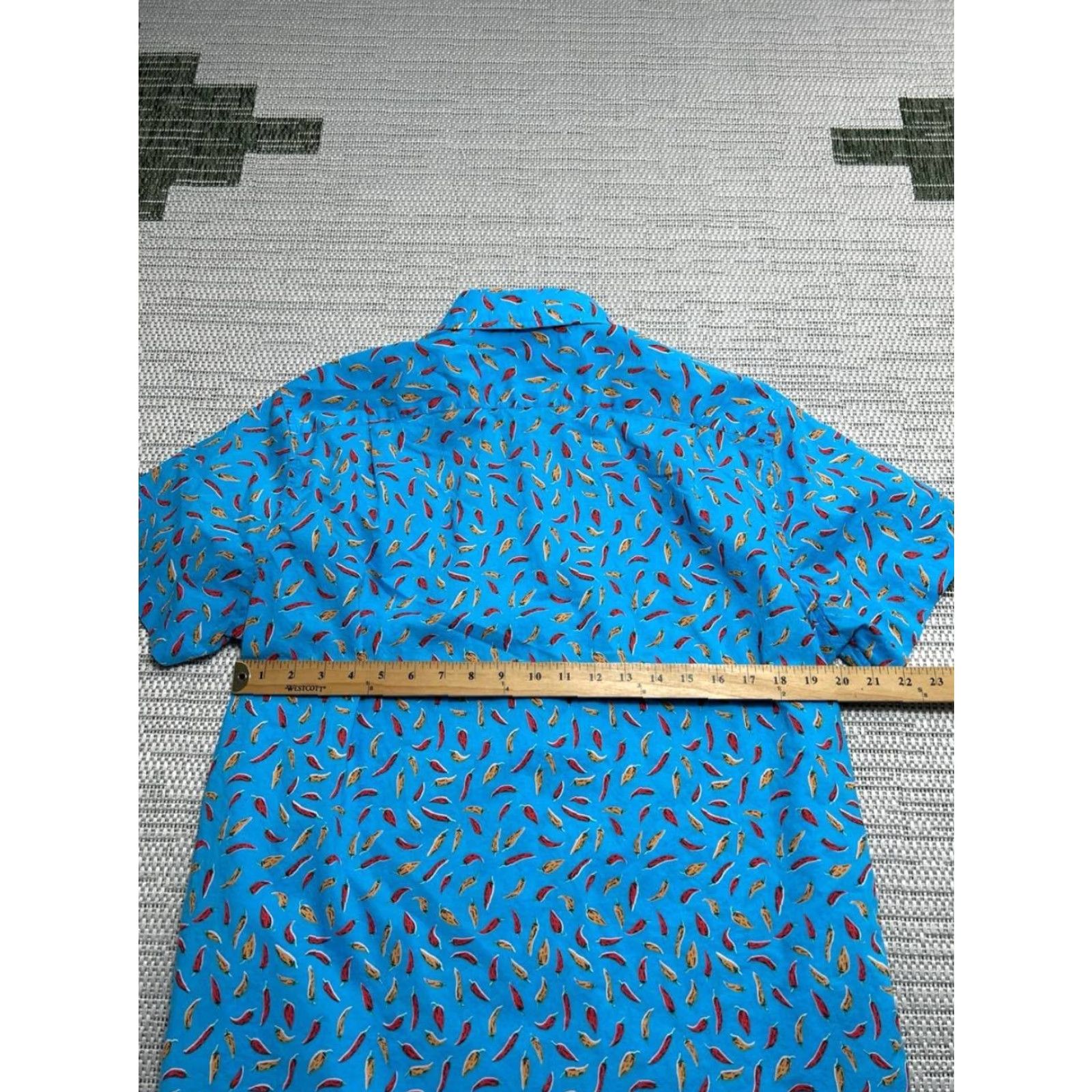 Bonobos Bonobos Shirt Mens XL Blue Chili Pepper Print Slim Fit Cotton Button-Down Casual Size US XL / EU 56 / 4 - 6 Thumbnail
