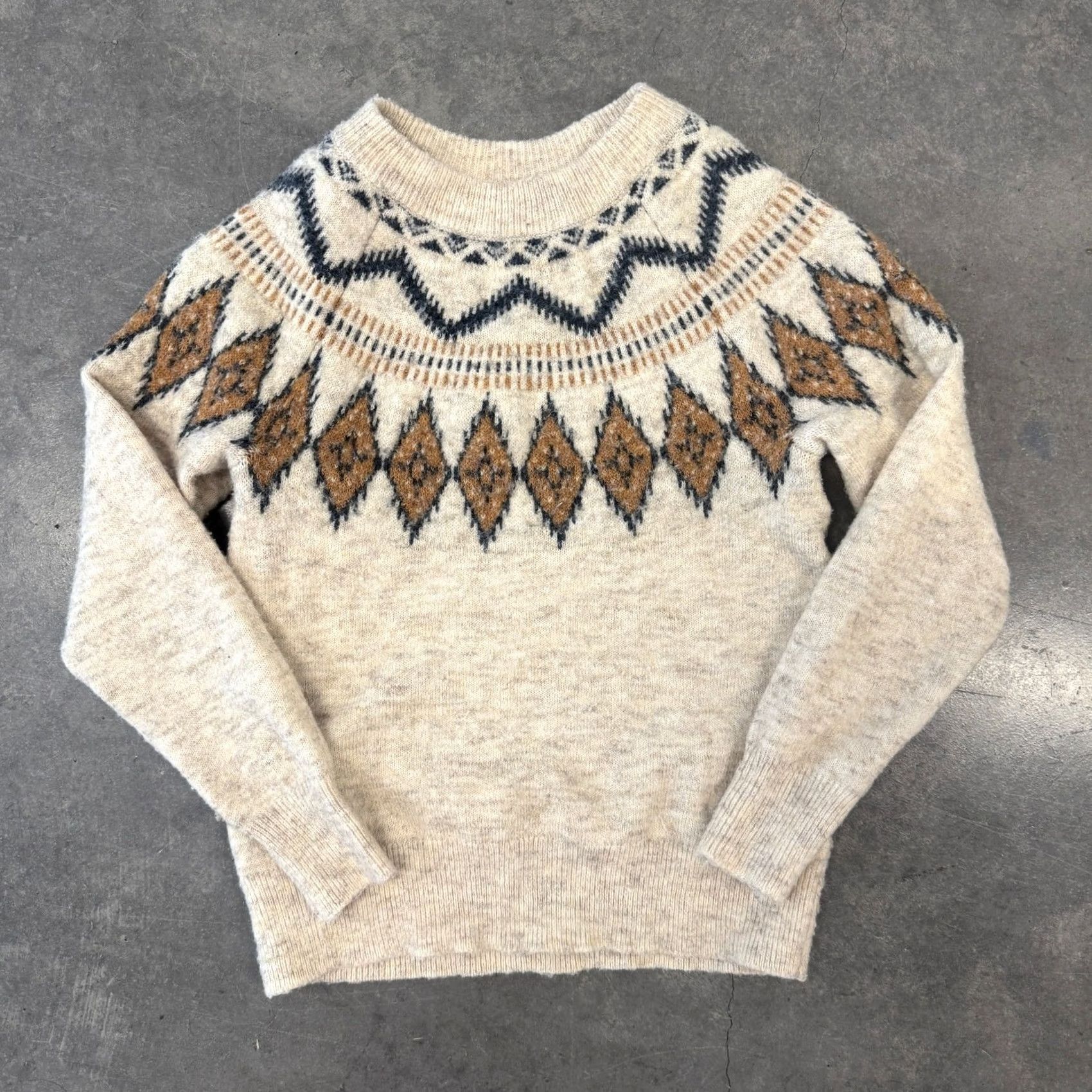 Triangl VINTAGE Y2K Beige Triangle Brown Soft Longsleeve Sweater Small Women S Brown Pullover Knit Size S / US 4 / IT 40 - 2 Thumbnail