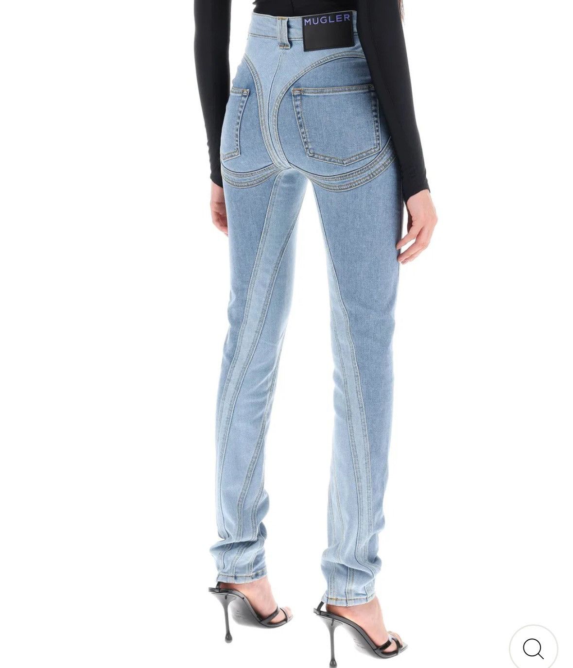 Mugler MUGLER TWO TONE SPIRAL SKINNY JEANS Size 27" / US 4 / IT 40 - 1 Thumbnail