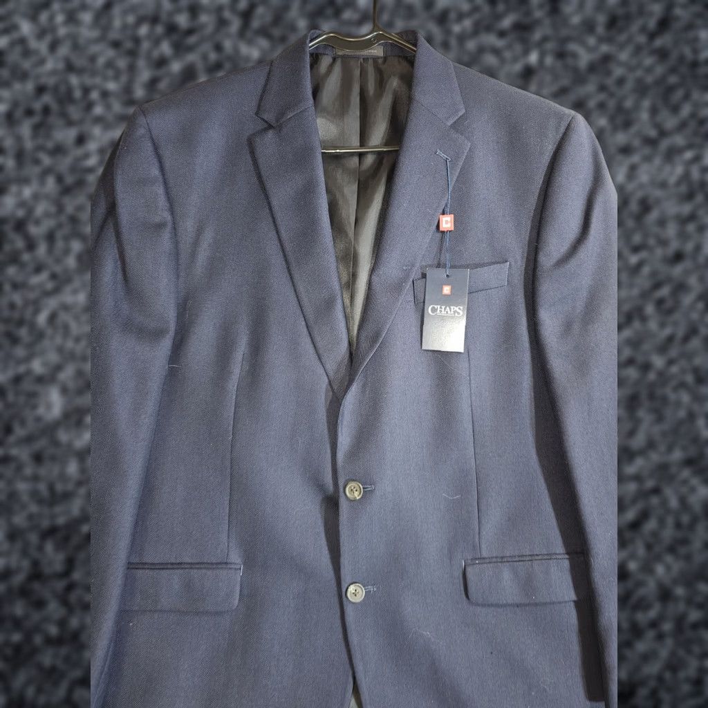Chaps NWTs CHAPS by RALPH LAUREN Signature 2-Button Blazer Suit Coat Mens Size 46 Long Blue MSRP 175.00 Size 46R - 1 Thumbnail