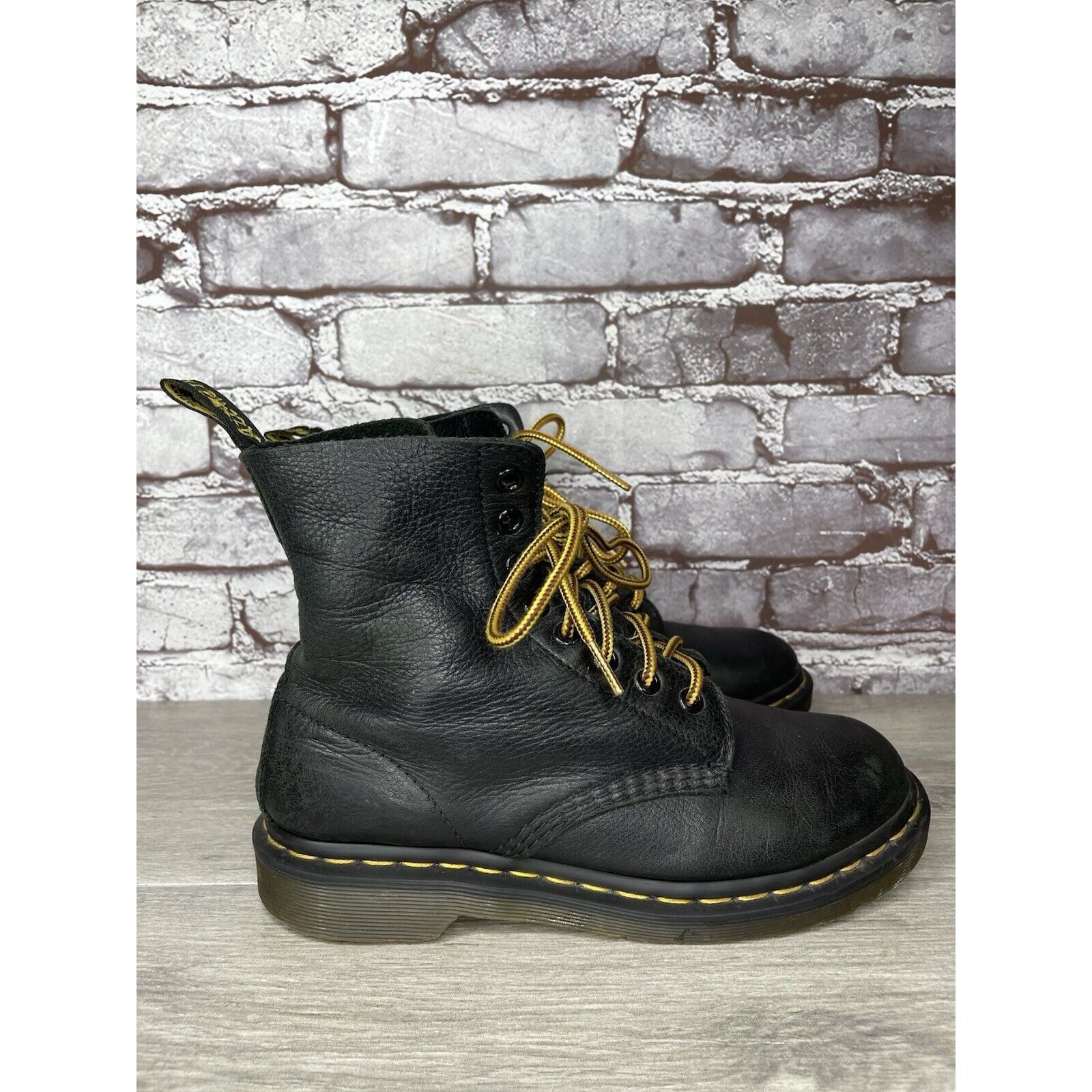 Dr. Martens Dr Doc Marten’s Pascal Black Leather Lace Up Combat Boots Wo Size US 7 / IT 37 - 3 Thumbnail