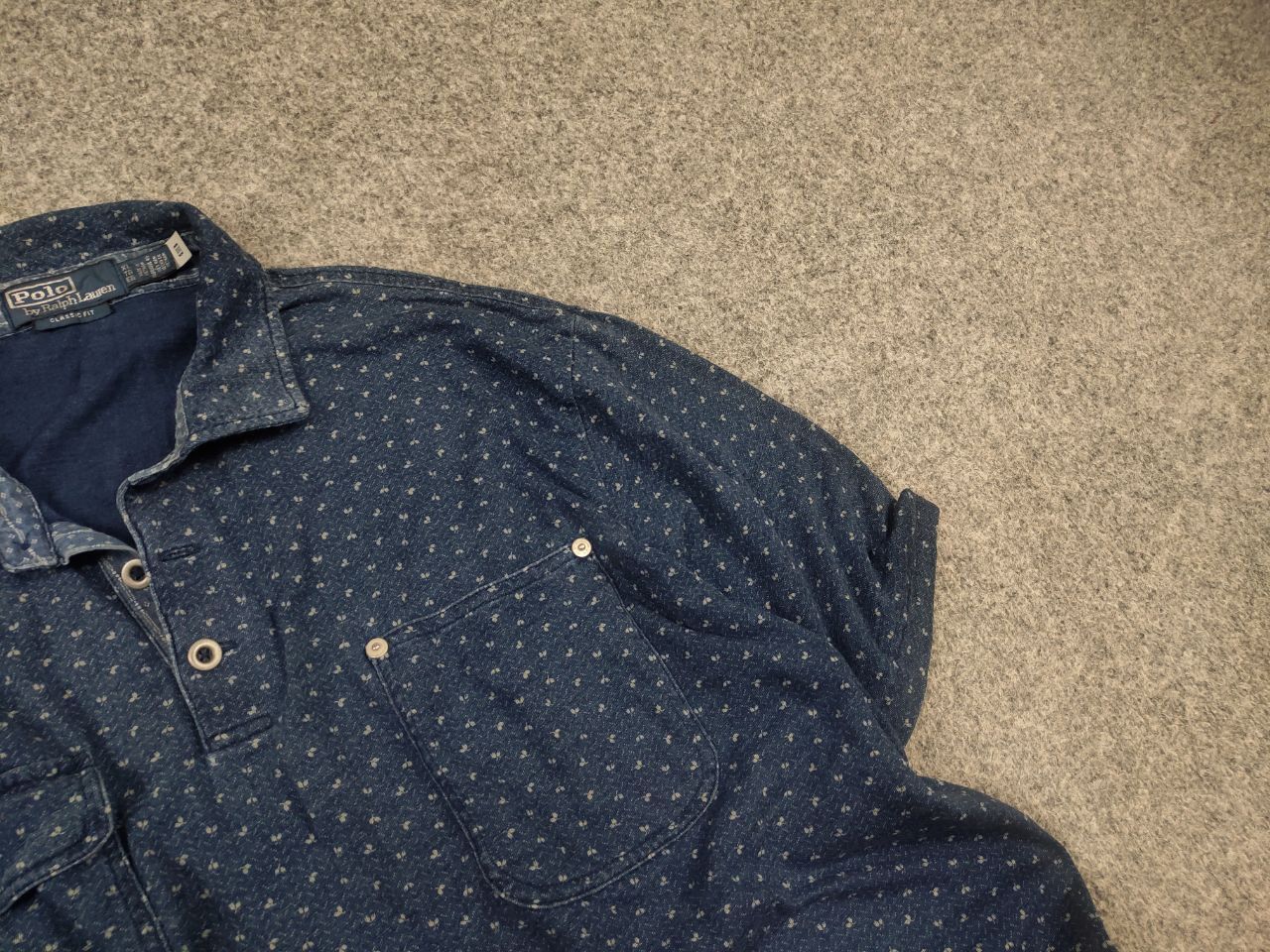 Polo Ralph Lauren Vintage RRL Polo Ralph Lauren Indigo Pocket Jersey Shirt Size US XL / EU 56 / 4 - 7 Thumbnail